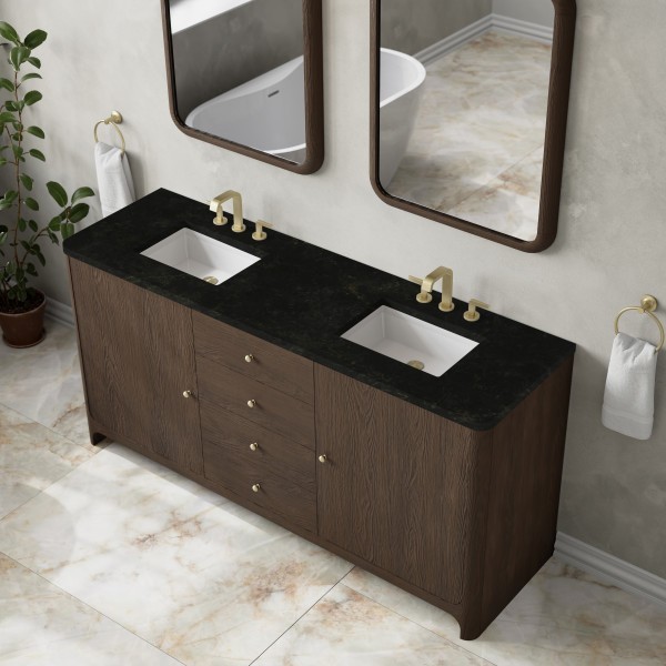 72″ James Martin Gracyn D125-V72-SBL-WPHT Double Vanity Cabinet PhantomeEclosTop
