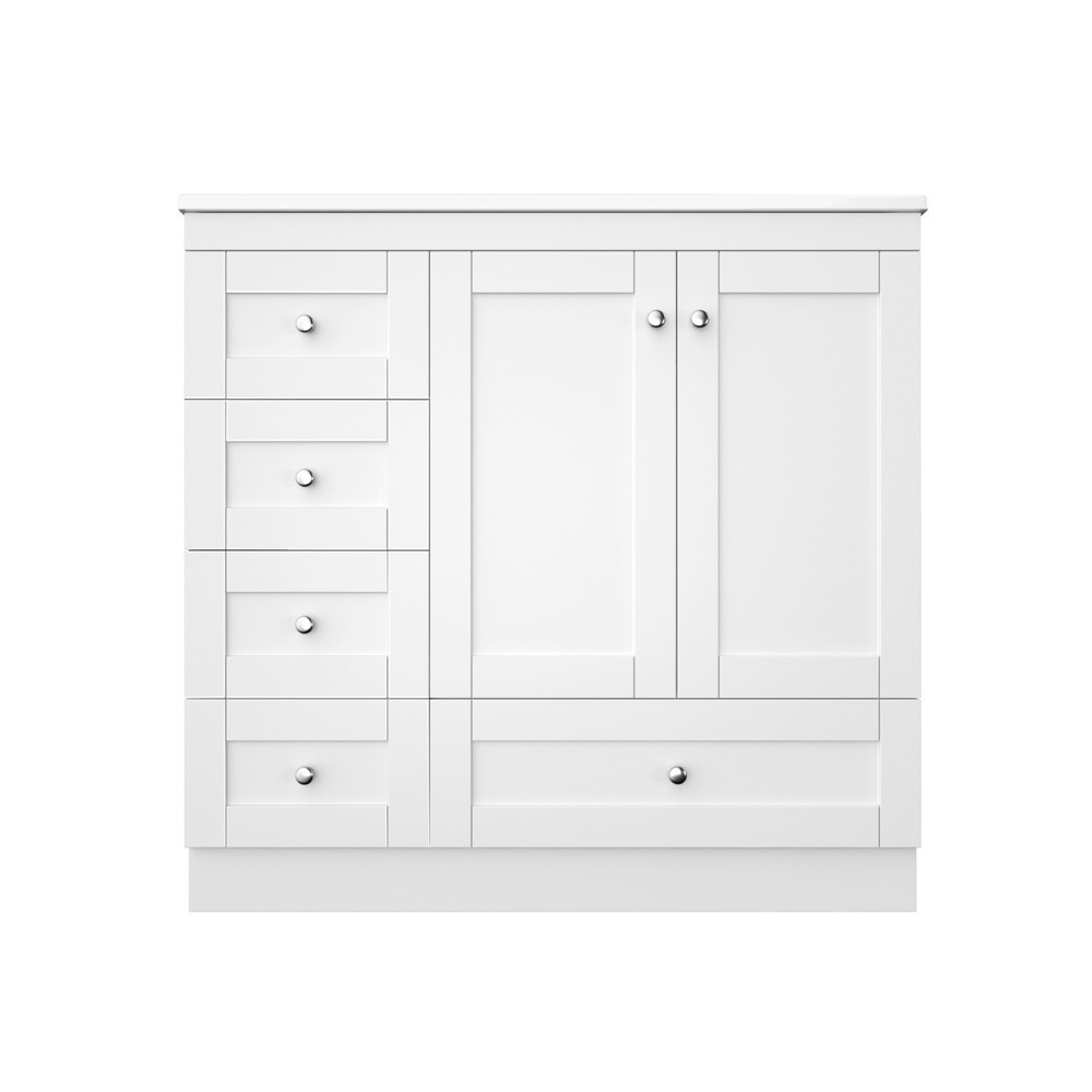 36″ Bathroom Vanity w/Sink,4 Drawers,Freestanding Vanity Storage Cabinet,2 Doors