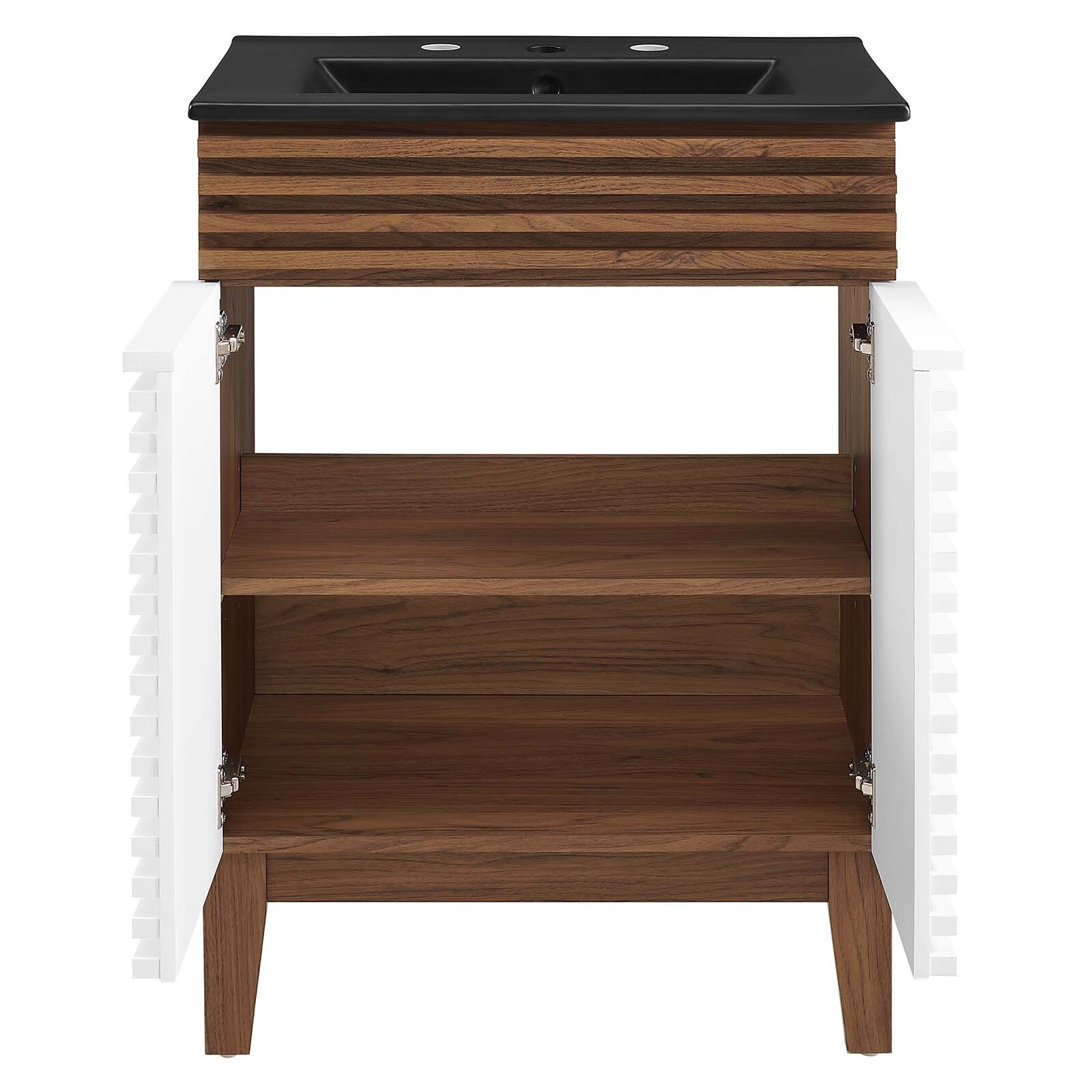 Modway Render 24″ Bathroom Vanity With Sink in White Walnut Black