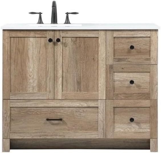Elegant Lighting VF2842NT 42 inch Single Bathroom Vanity in Natural Oak