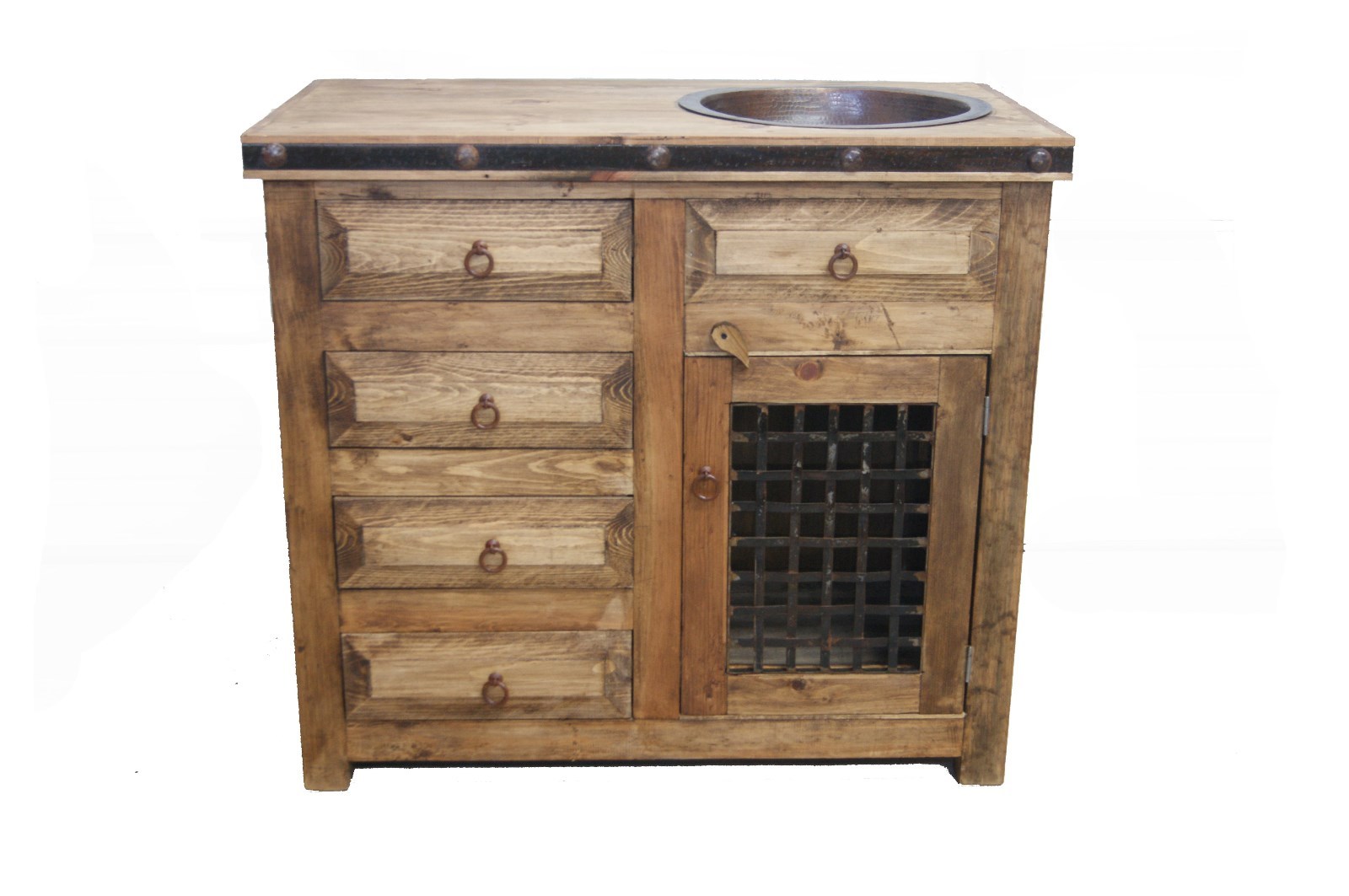 Rustic Reclaimed Wood Bathroom Vanity 48″ wide