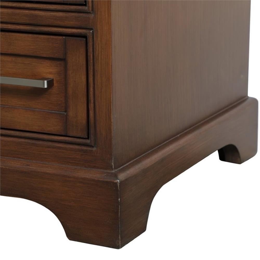 Elegant Decor Aaron 32″ Single Marble Top Bathroom Vanity in Teak