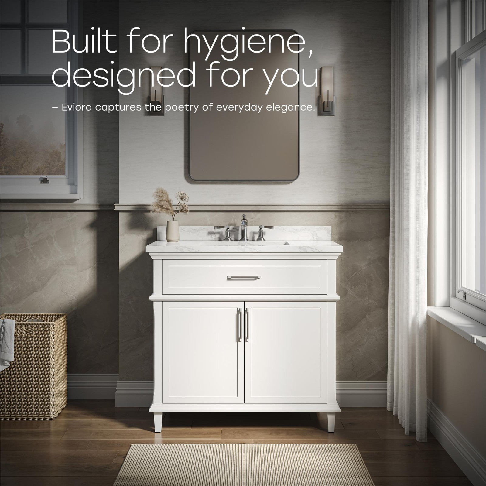 HOROW 36 Inch Bathroom Vanity with Sink, Free Standing Single Basin Vanity Set