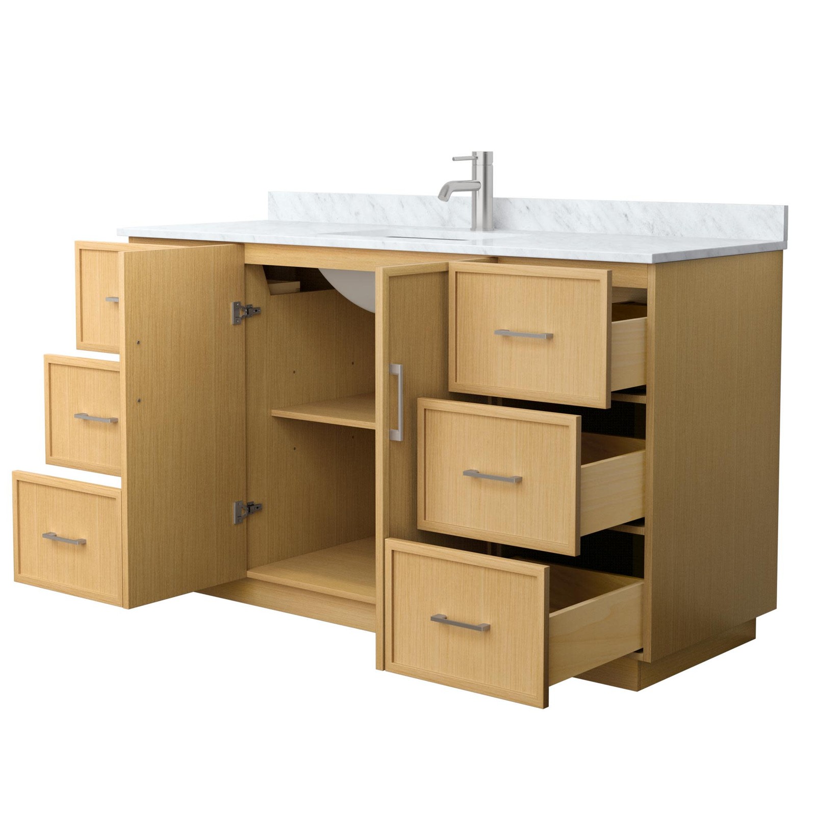 Wyndham Collection WCH7474-60S-CMUNS-MXX Elan TK 60″ – White / Brushed Nickel