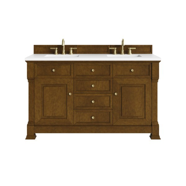 60″ James Martin Brookfield 547-V60D-HNO-3WZ Double Vanity Cabinet White ZeusTop