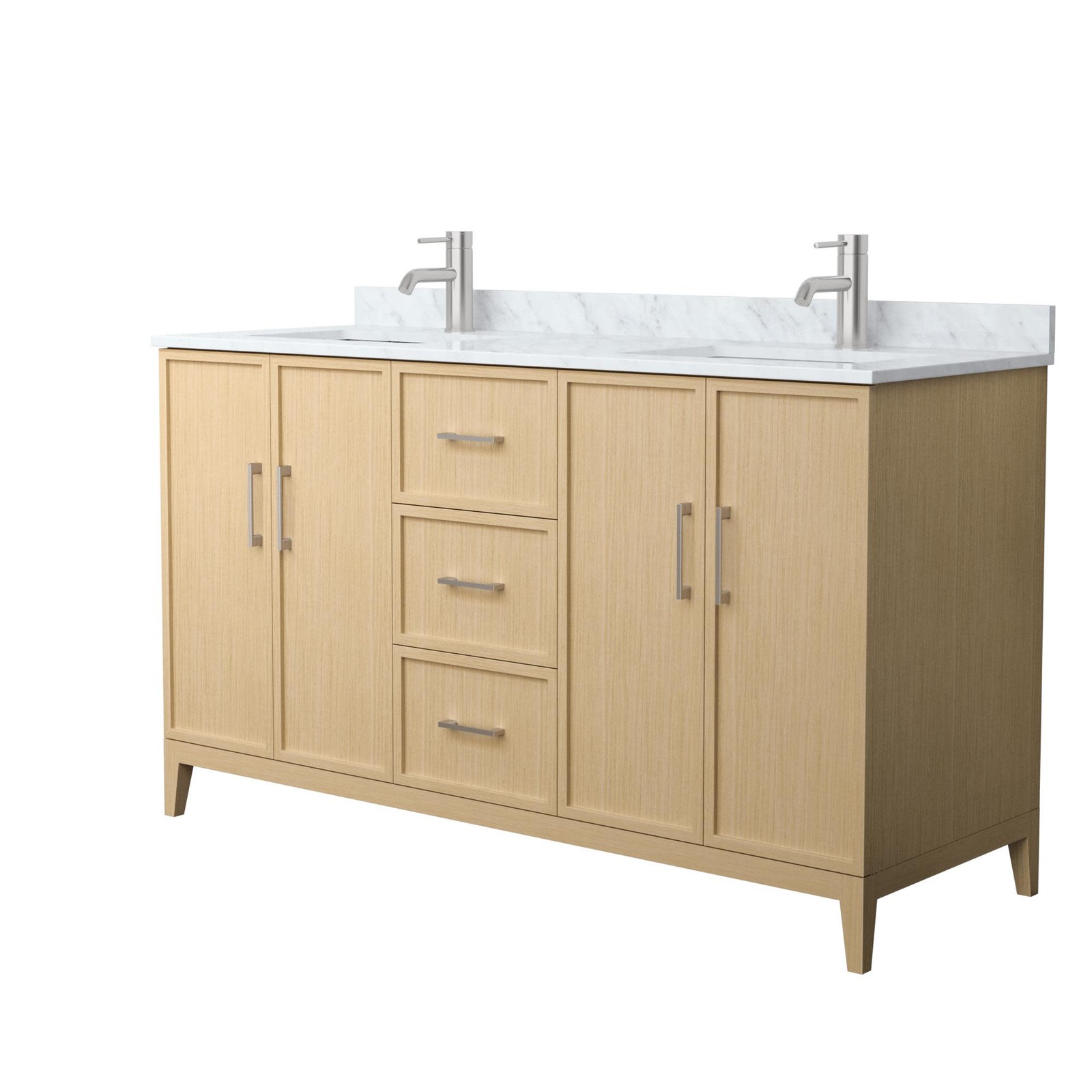 Wyndham Collection WCH717160D-CM-UNSMXX Elan 60″ – White Oak / Brushed Nickel