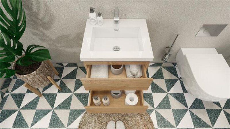 BOHEMIA LINA 24″ WALL MOUNTED BATH VANITY WITH REINFORCED ACRYLIC SINK MOB24