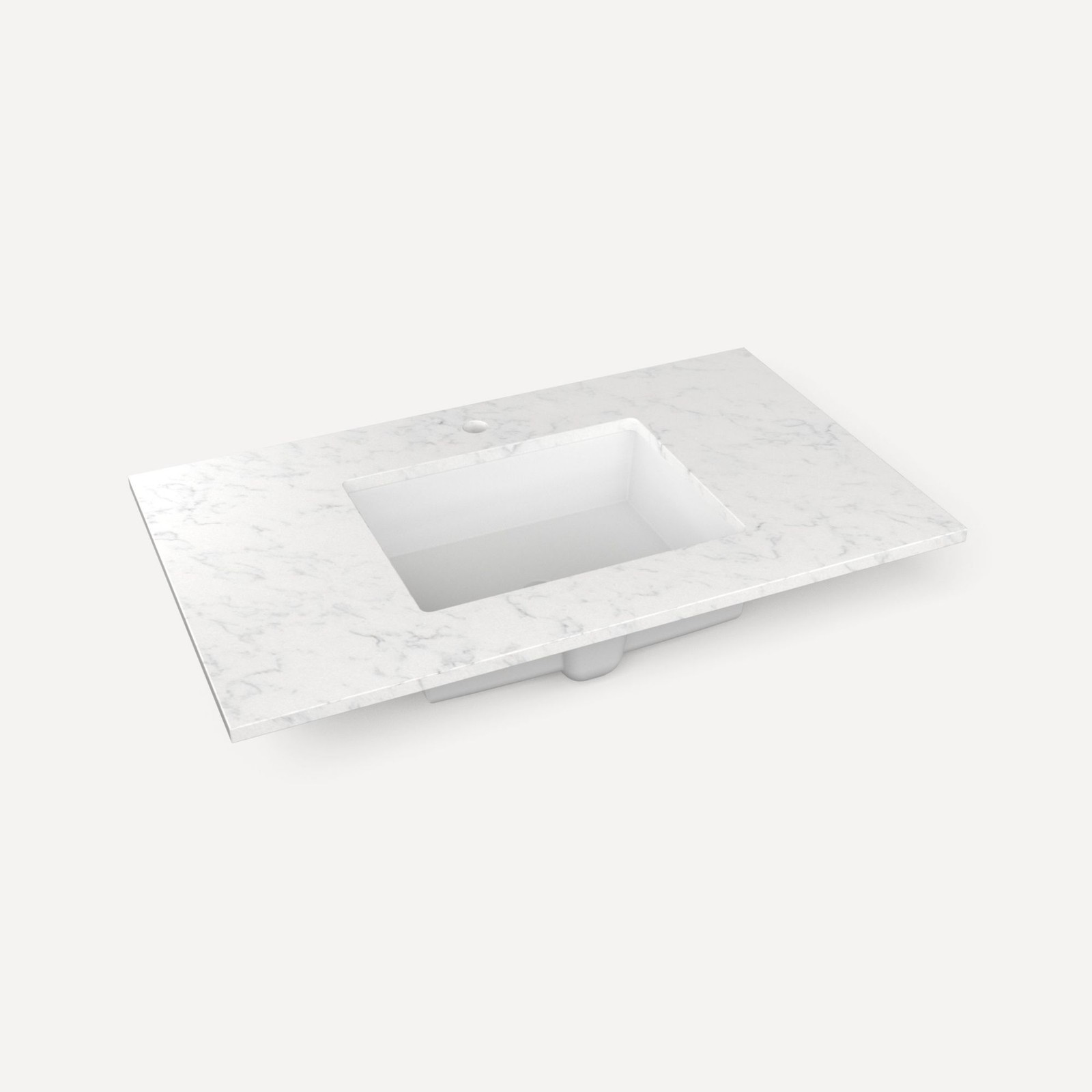 Robern TB37UCO-1 37″ Quartz Vanity Top for 1 Hole Faucet – Lava Black