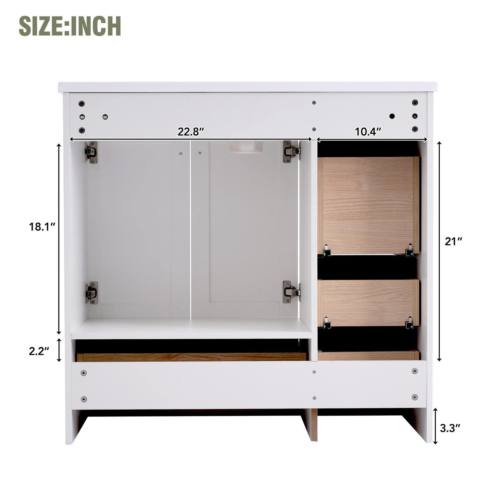 36″ Bathroom Vanity w/Sink Storage Cabinet with 4 Soft-close Drawers & 2 Door