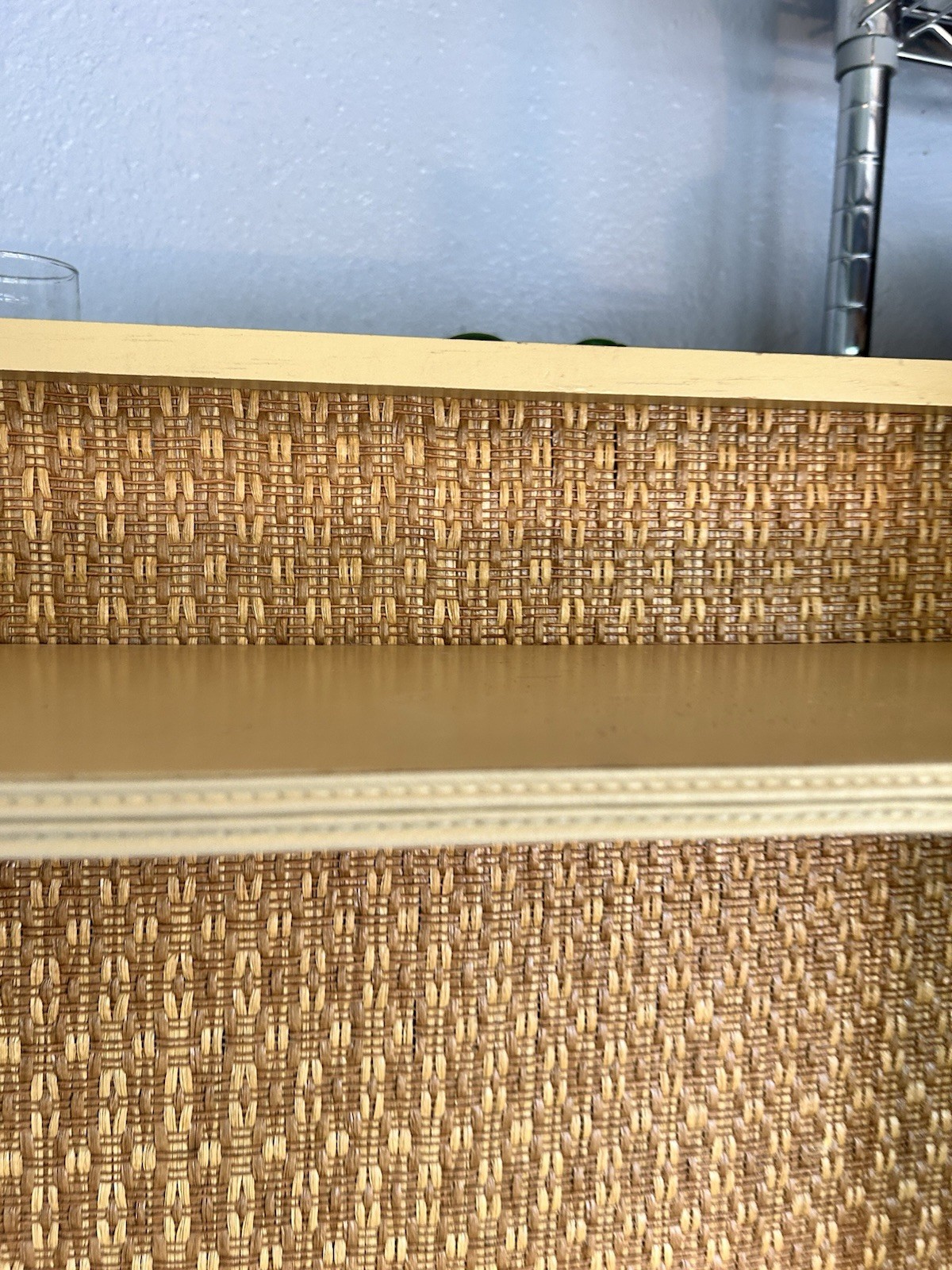 Vintage Mid Century Brown Ratten Vanity Shelf-Tabletop Or Wall