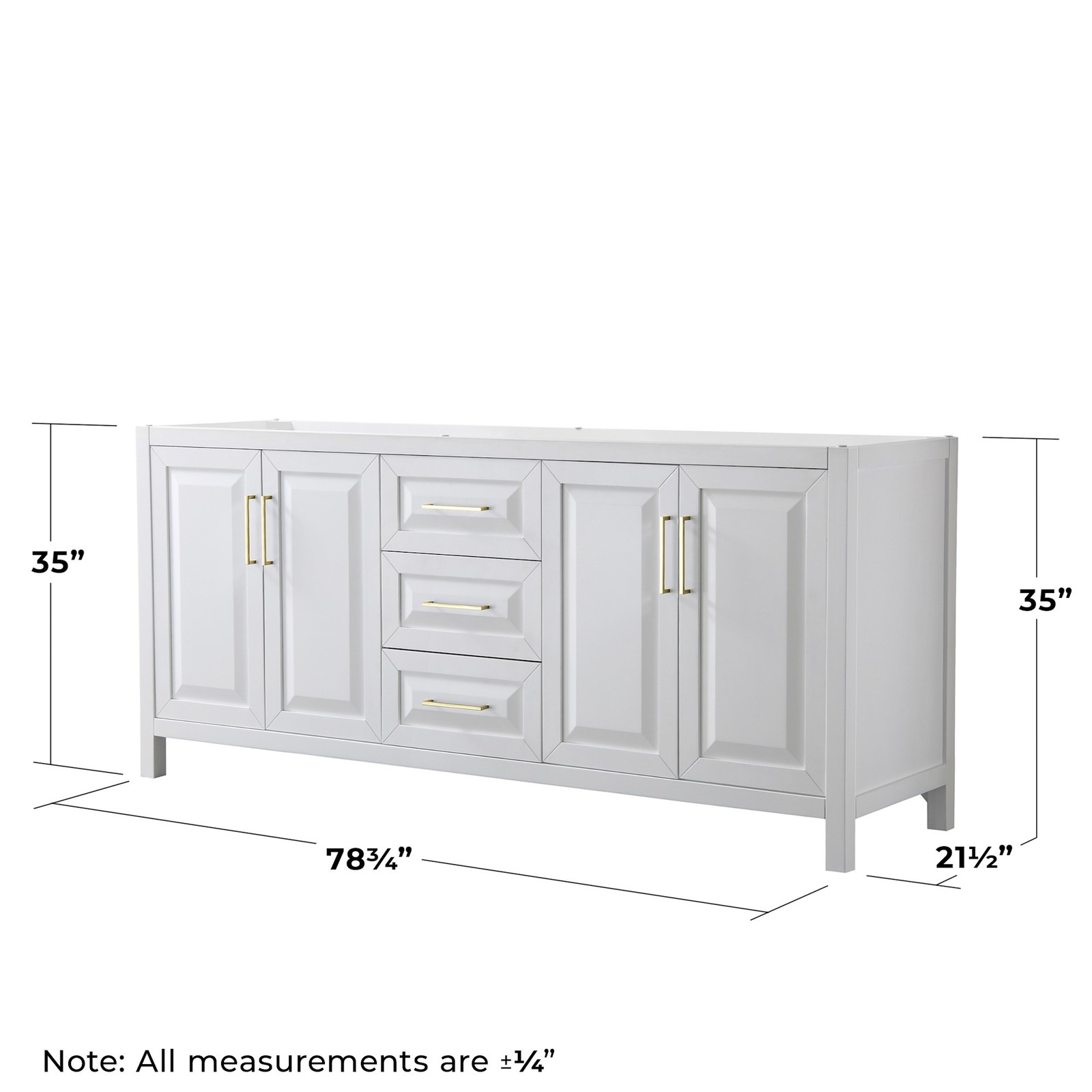Wyndham Collection WCV252580DCXSXXMXX Daria 79″ Double – White / Brushed Gold