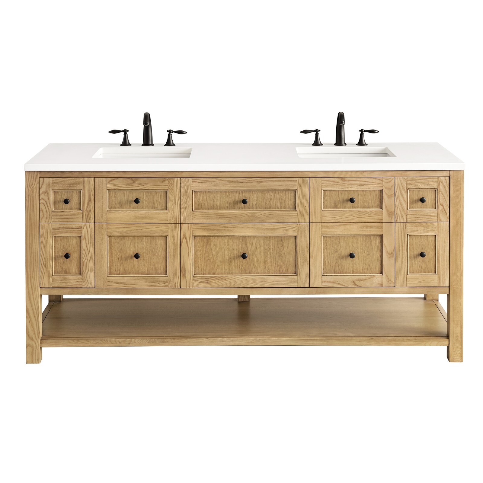 72in James Martin Breckenridge 330-V72-LNO Vanity Base Only, Light Natural Oak