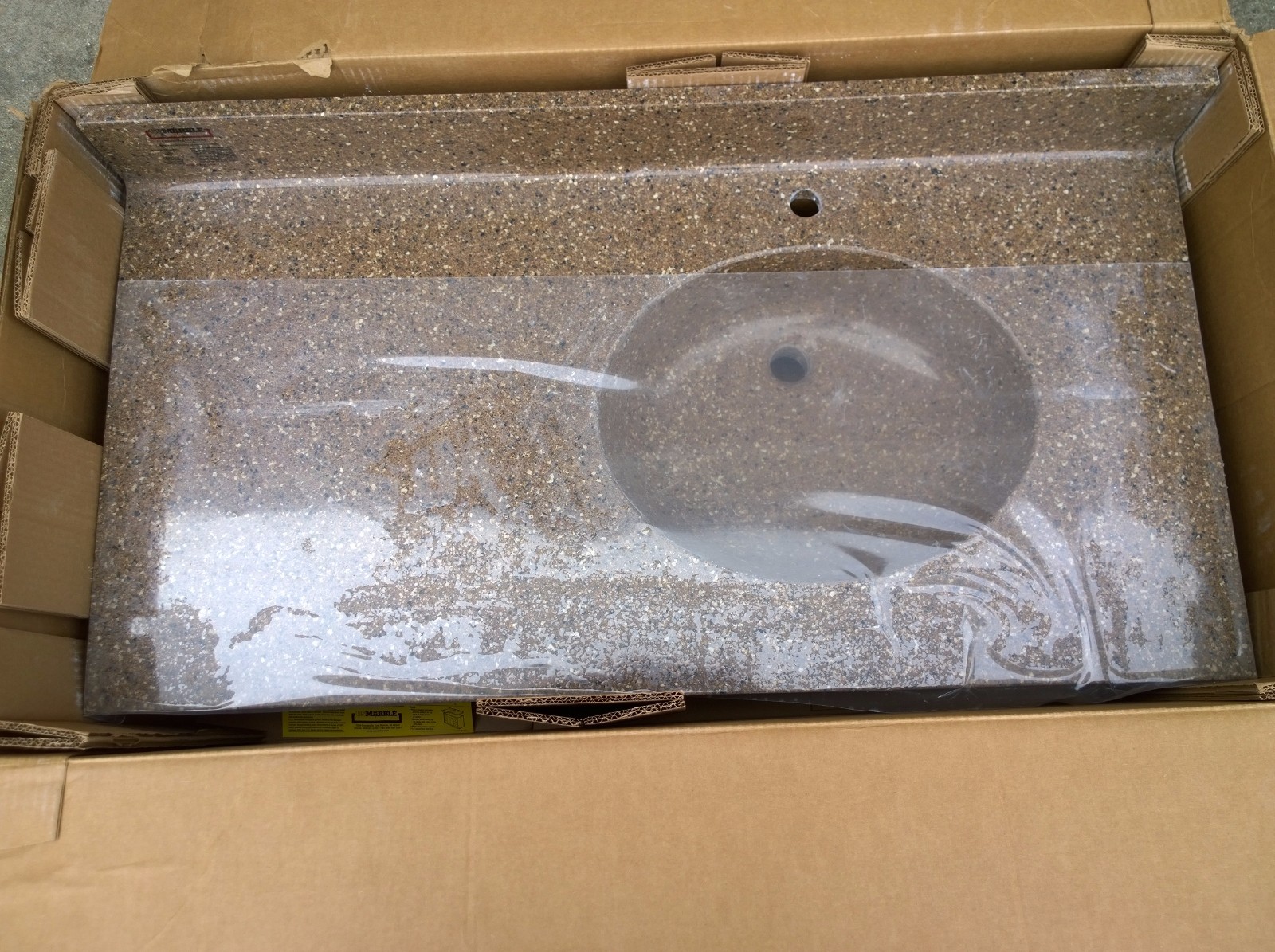 NIB Bath Premium SYNTHETIC GRANITE Vanity Cabinet Top SINK 43″W x 20.5″ D
