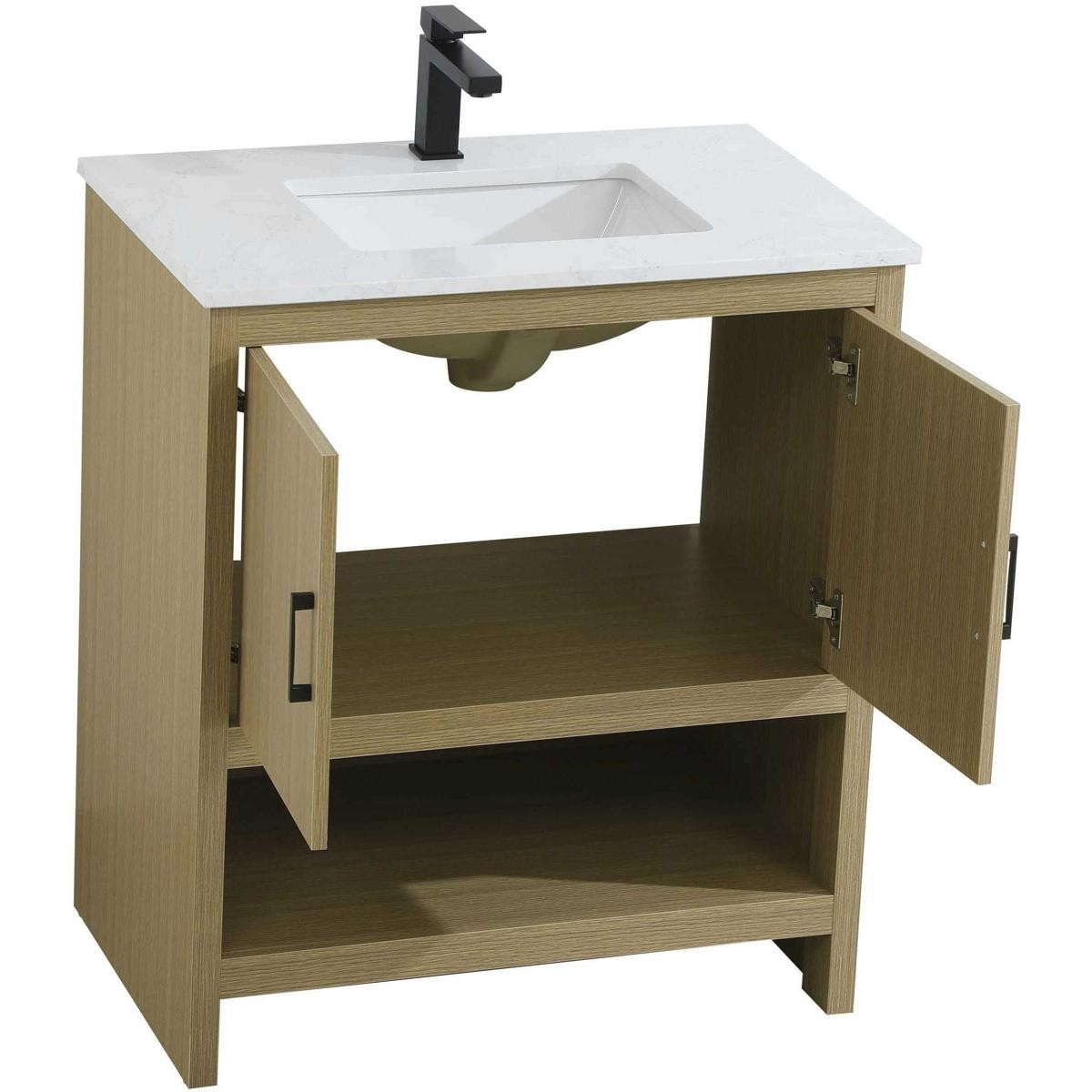 Elegant Lighting VF25230MHB Ira 30 X 34 inch Honey Brown Bathroom Vanity Cabinet