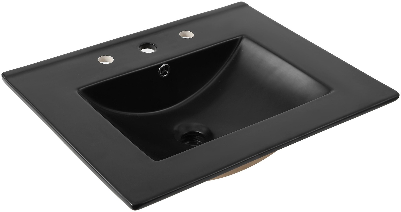JONATHAN Y Lighting SNK1001 Ancillary 24″ Ceramic Vanity Top – Black