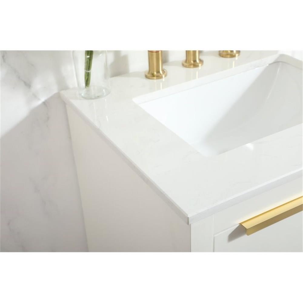 Elegant Decor Blake 24″ Aluminum Alloy MDF Single Bathroom Vanity in White