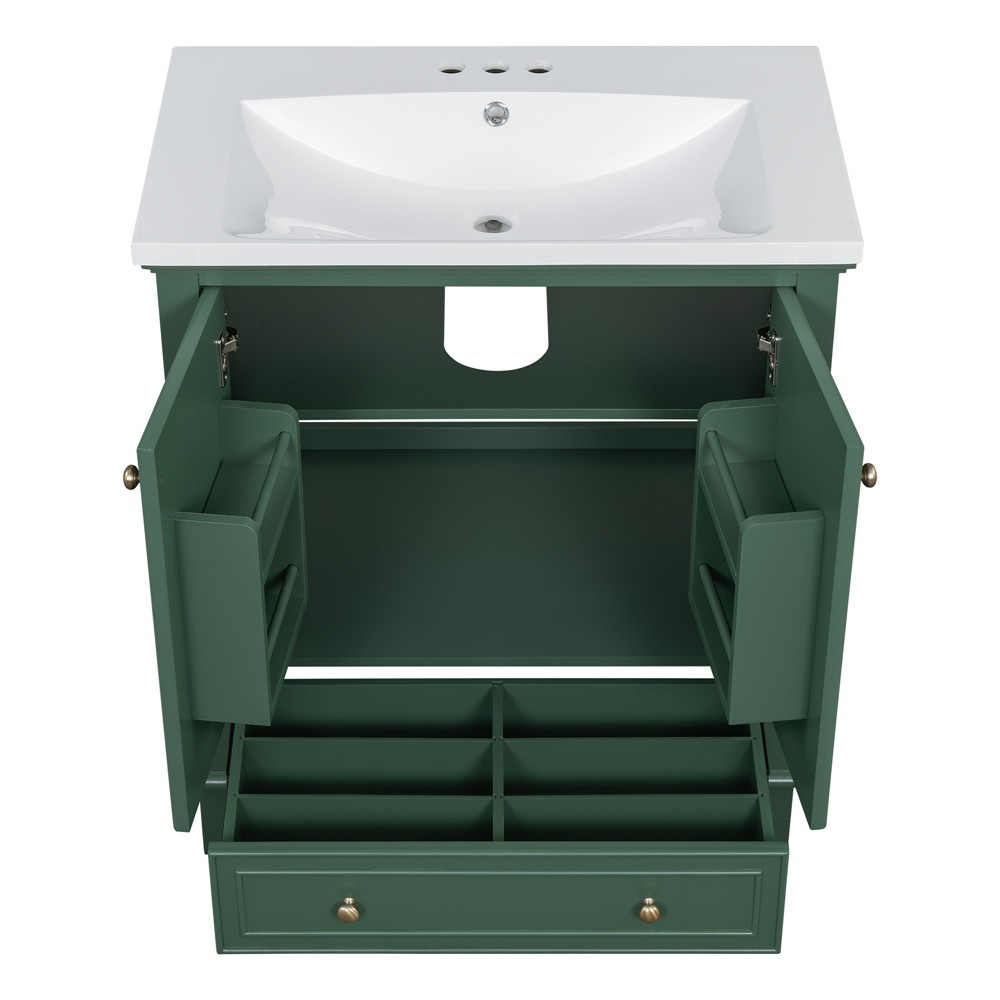 30″ Bathroom Vanity w/Sink, Drawer, 2 Doors, Freestanding Vanity Storage Cabinet