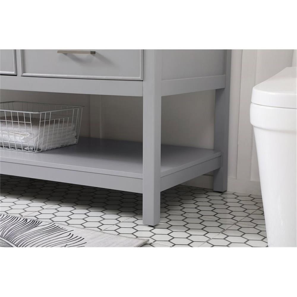 Elegant Decor Sinclaire 60″ Aluminum Alloy & MDF Single Bathroom Vanity in Gray