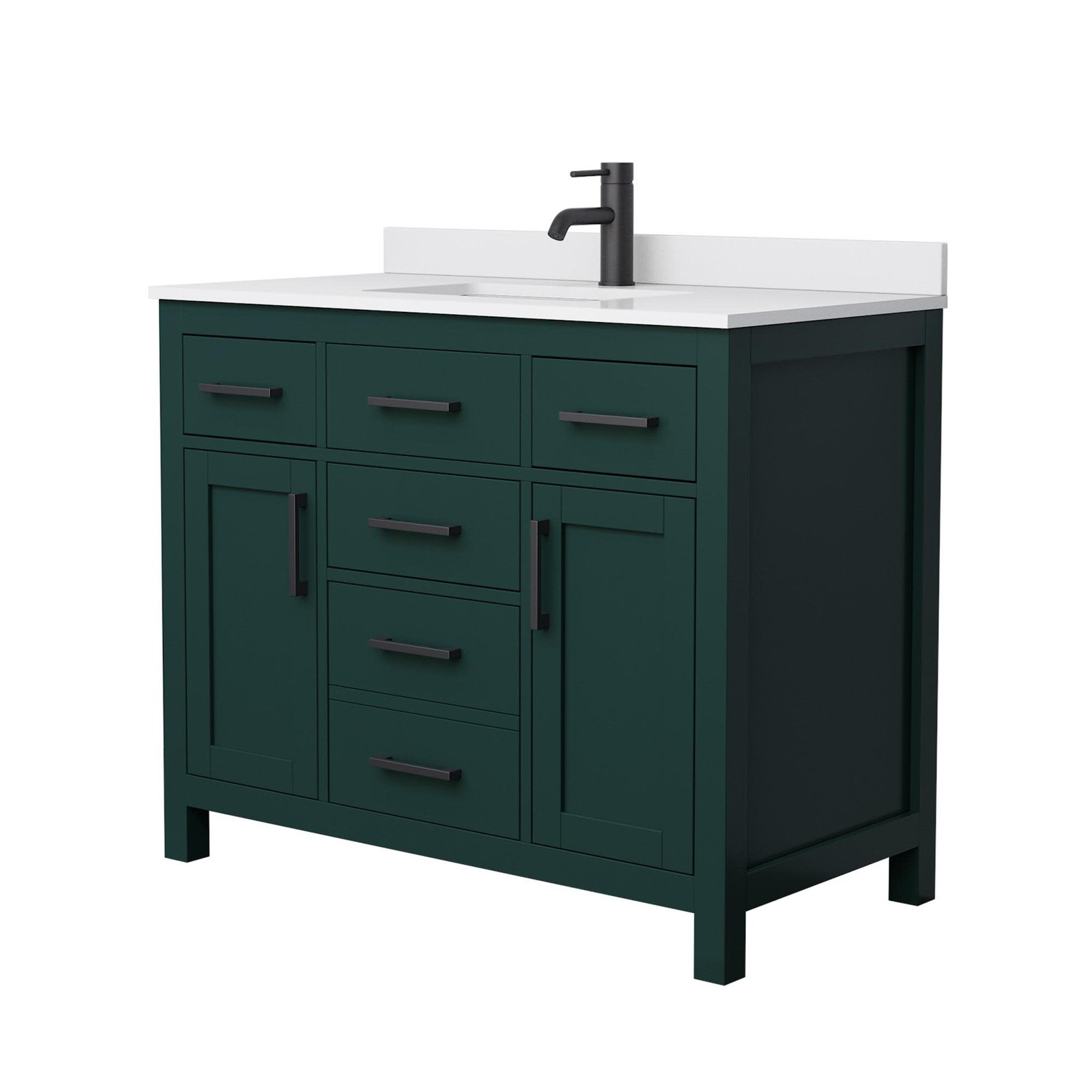 Wyndham Collection WCG242442S-UNSMXX Beckett 42″ – Dark Blue / Carrara Cultured