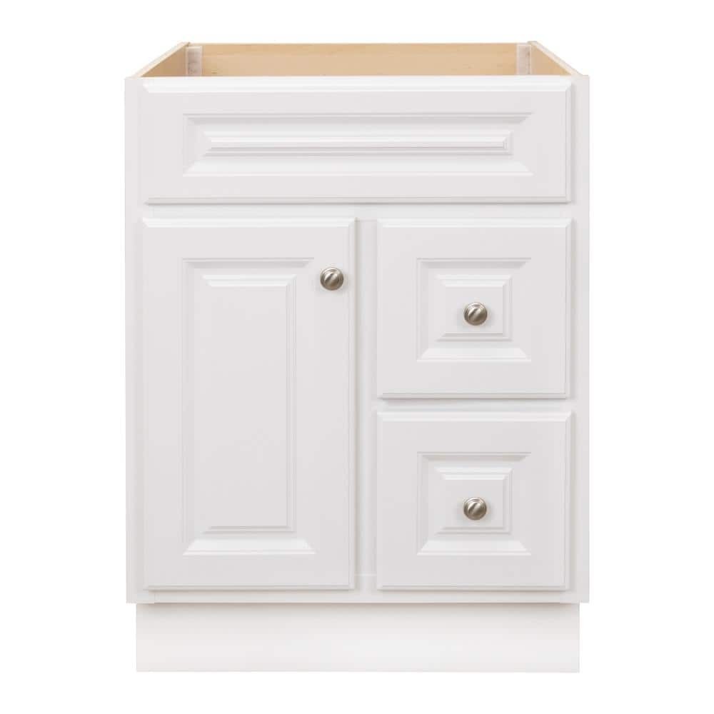 Hampton 24 in. W x 21 in. D x 33.5 in. H Bath Vanity Cabinet without Top in Whit