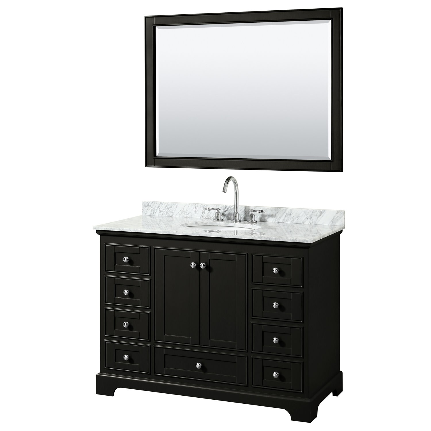 Wyndham Collection WCS202048SCMUNOM46 Deborah 48″ – Dark Gray / White Carrara