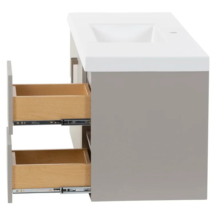 Albion 49″ Wall-Mounted Single Bathroom Vanity Cabinet Set Gray No Basin BR74