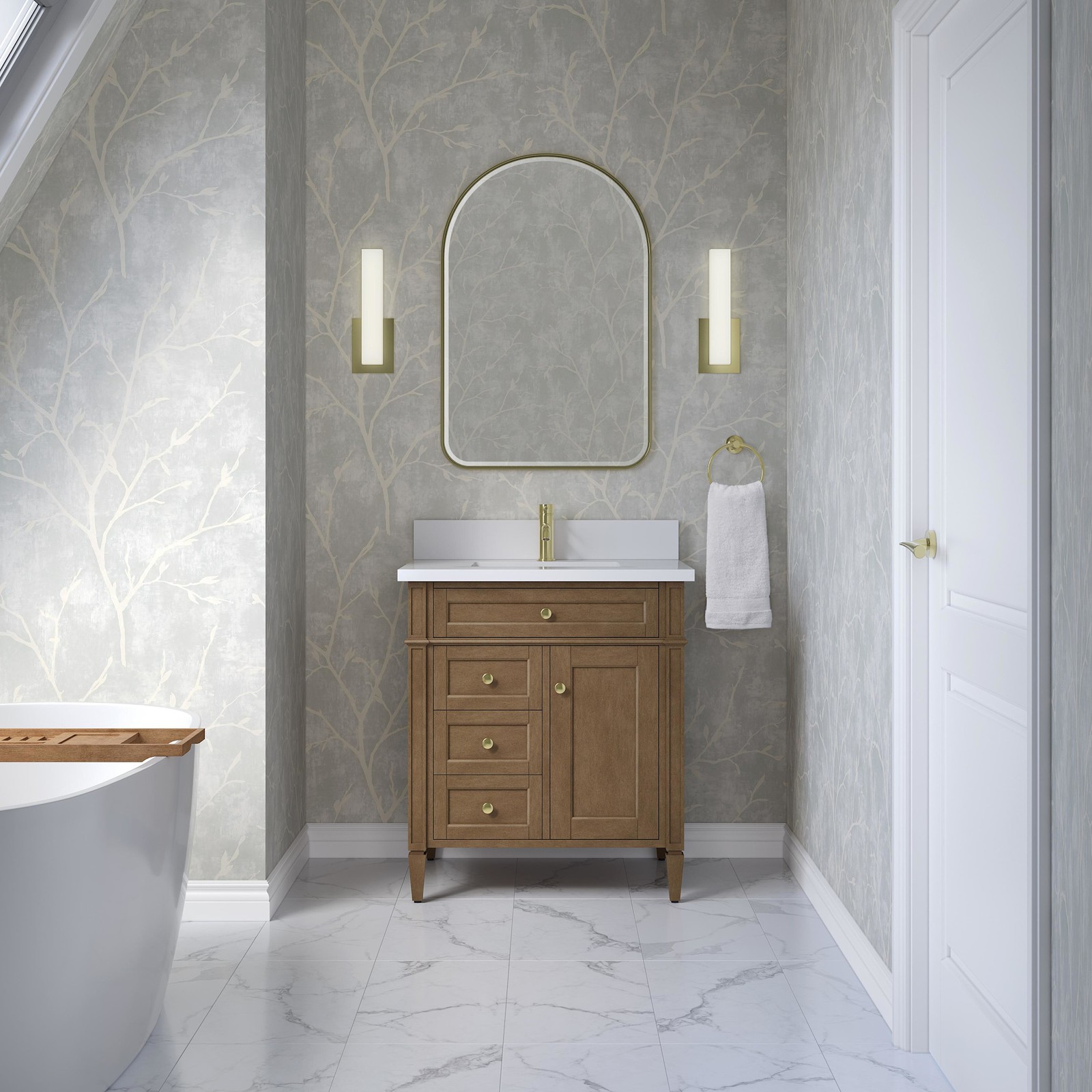 James Martin Vanities 655-V30-1WZ Brittany 30″ – White