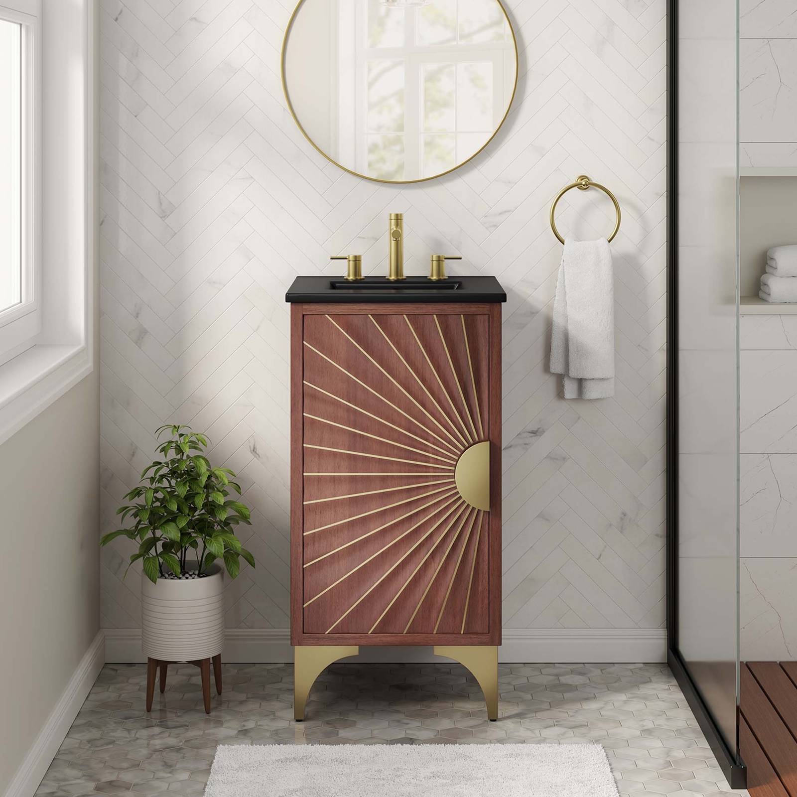 Daylight 18″ Bathroom Vanity in Black Walnut