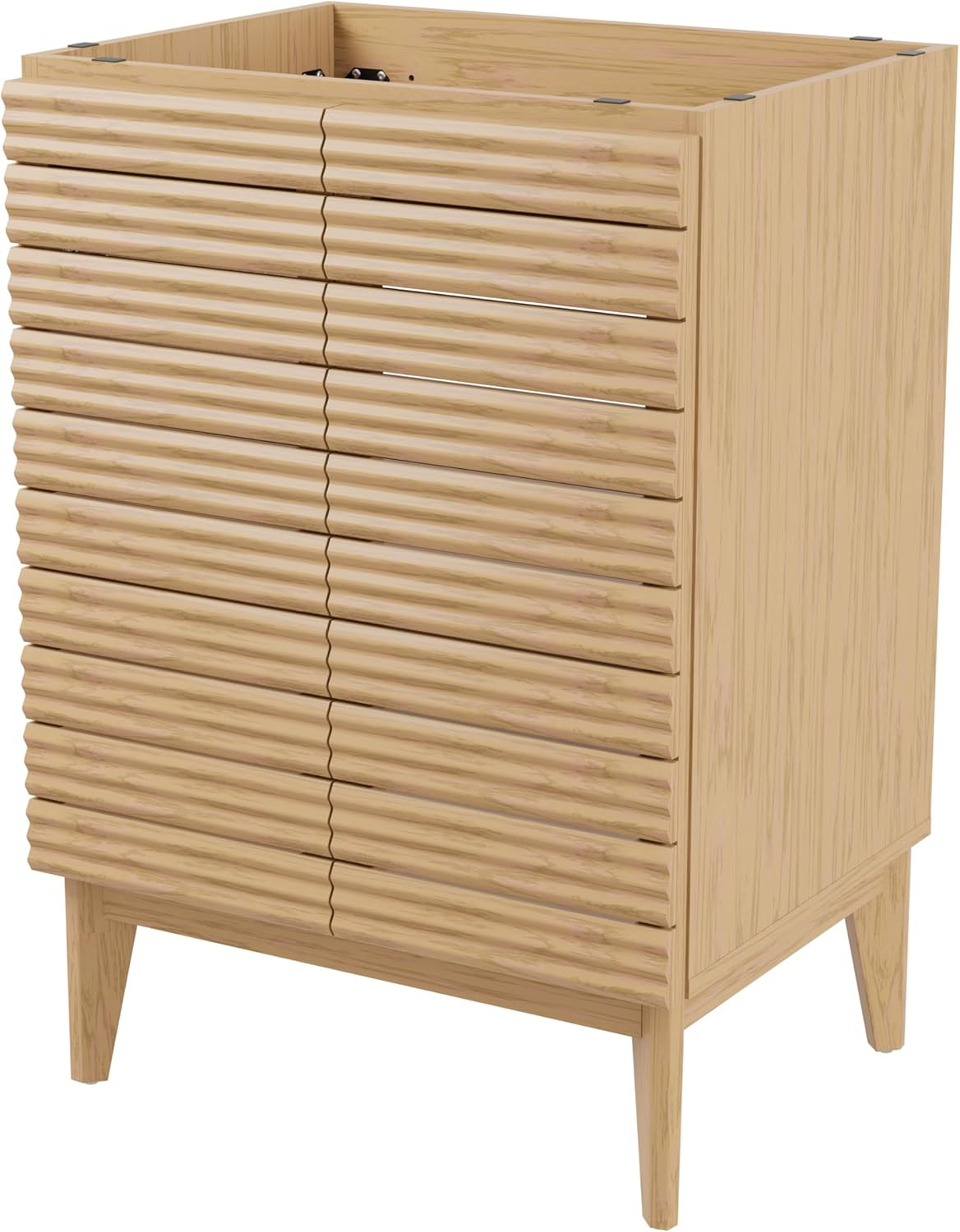 Modern Farmhouse 24″ Oak Bath Vanity Cabinet with 2 Shelves – No Sink Included