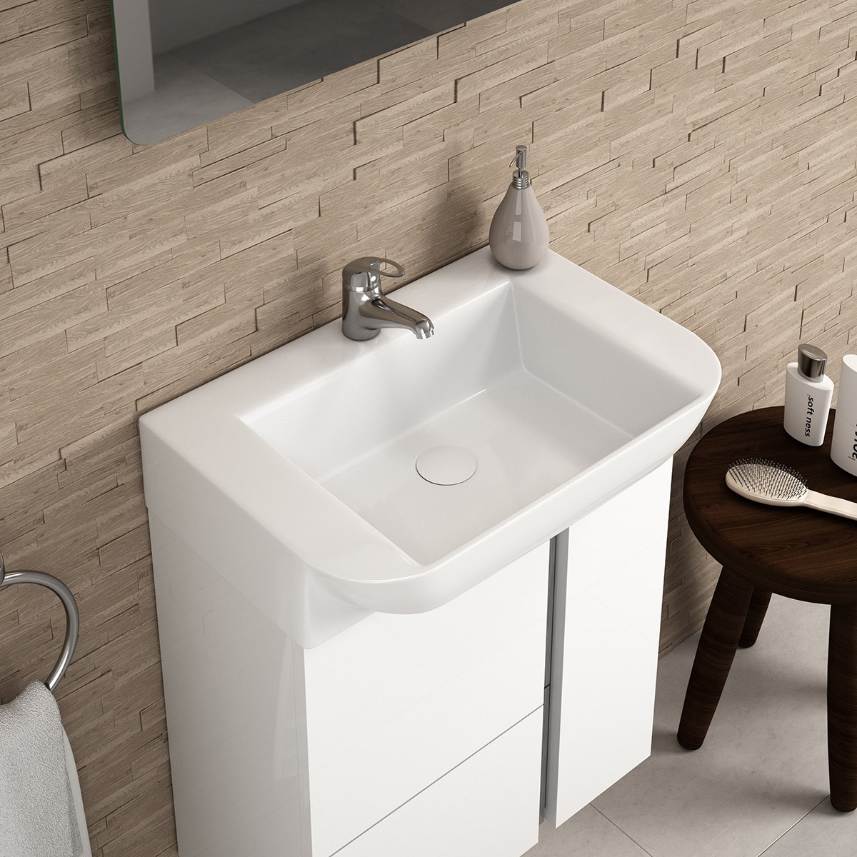 WS Bath Collections Camilia C55 Camilia 24″ Wall Mounted Single – Island Matte