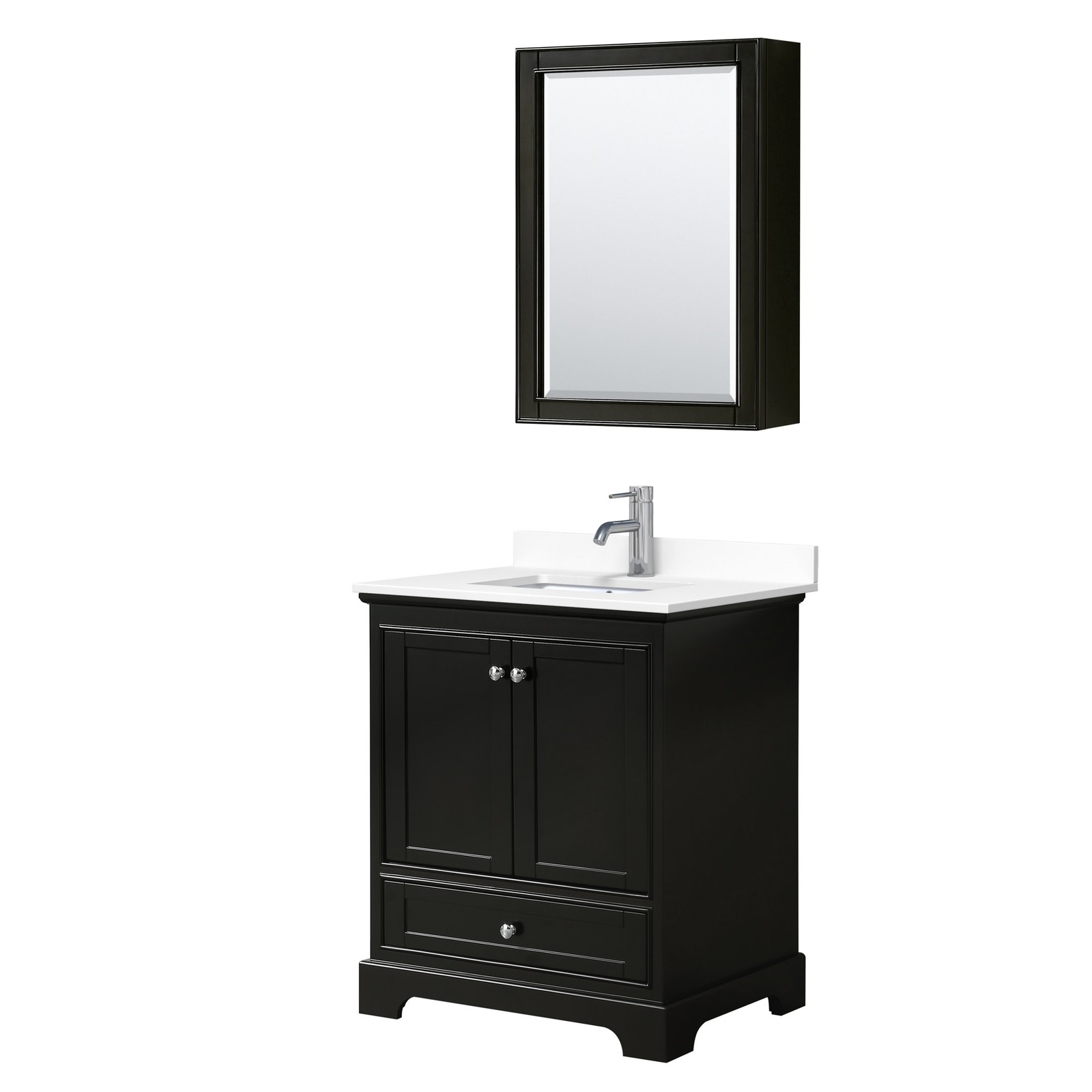 Wyndham Collection WCS202030S-VCA-MED Deborah 30″ – White / Carrara Cultured