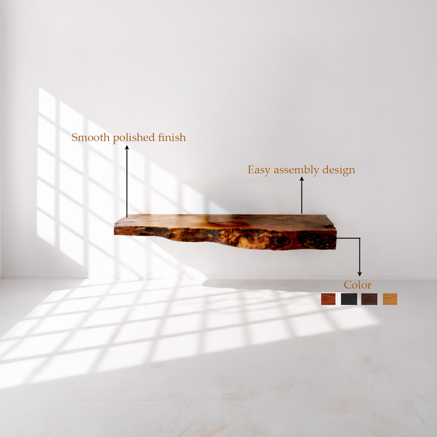 Bathroom Vanity Modern Rustic Solid Wood Live Edge Sink Counter Bathroom