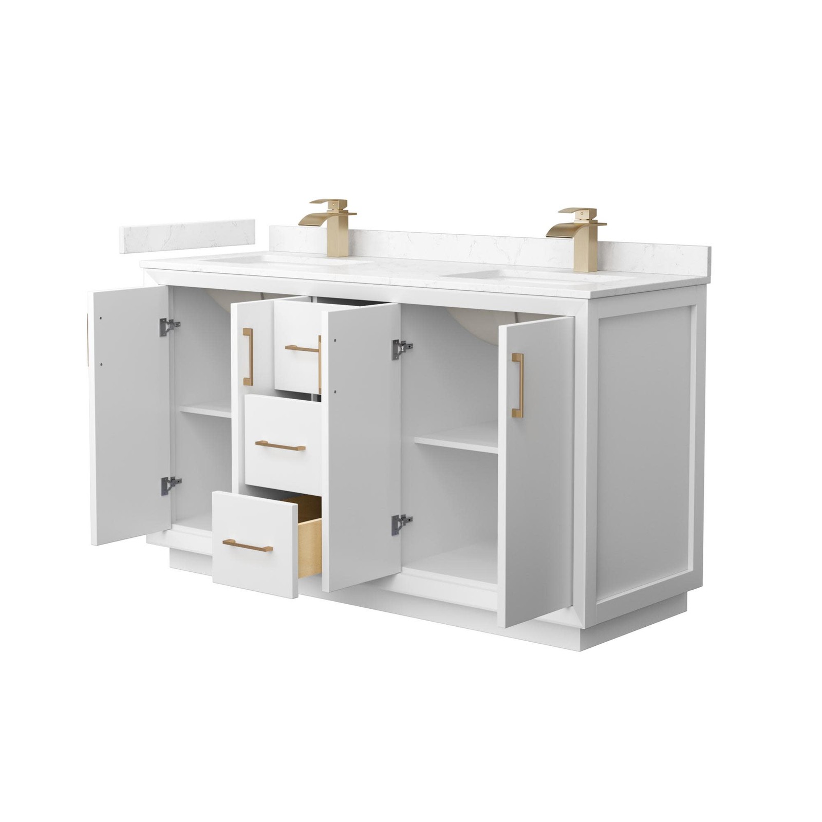 Wyndham Collection WCF414160D-VCA-UNSMXX Strada 60″ – White / Carrara Cultured