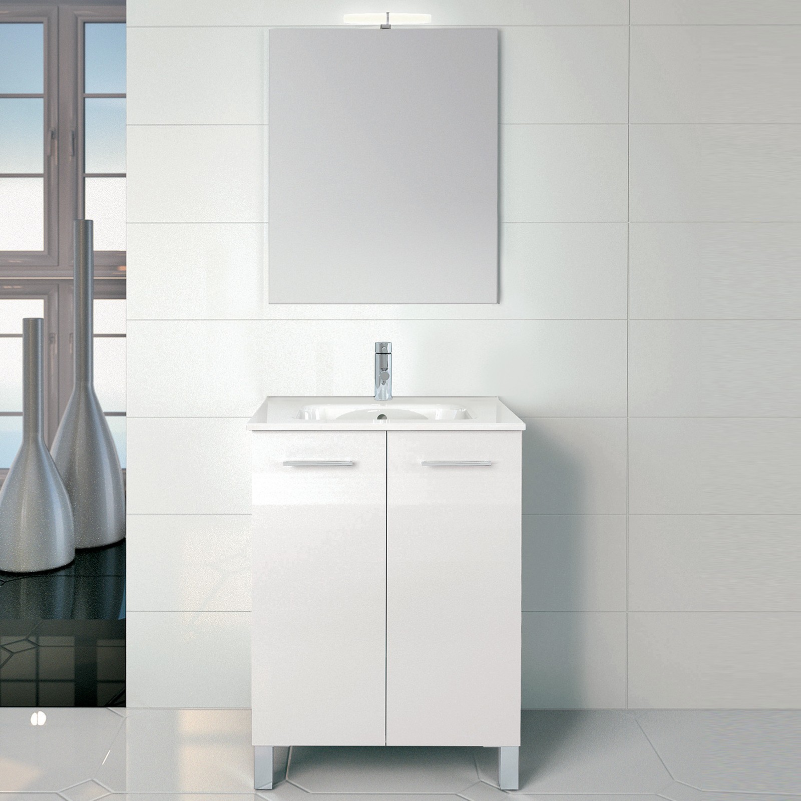 WS Bath Collections Logic 70 Anthracite Logic Complete Vanity Unit