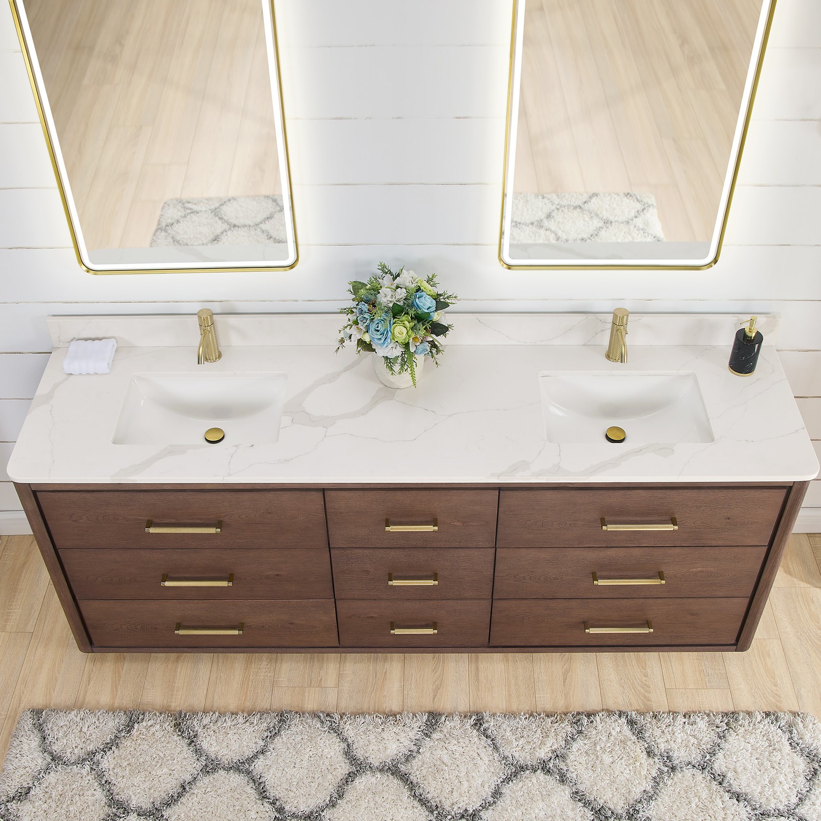 Miseno MV-NM-706584 Porto 84″ – Aged Natural Oak / Fish Maw White