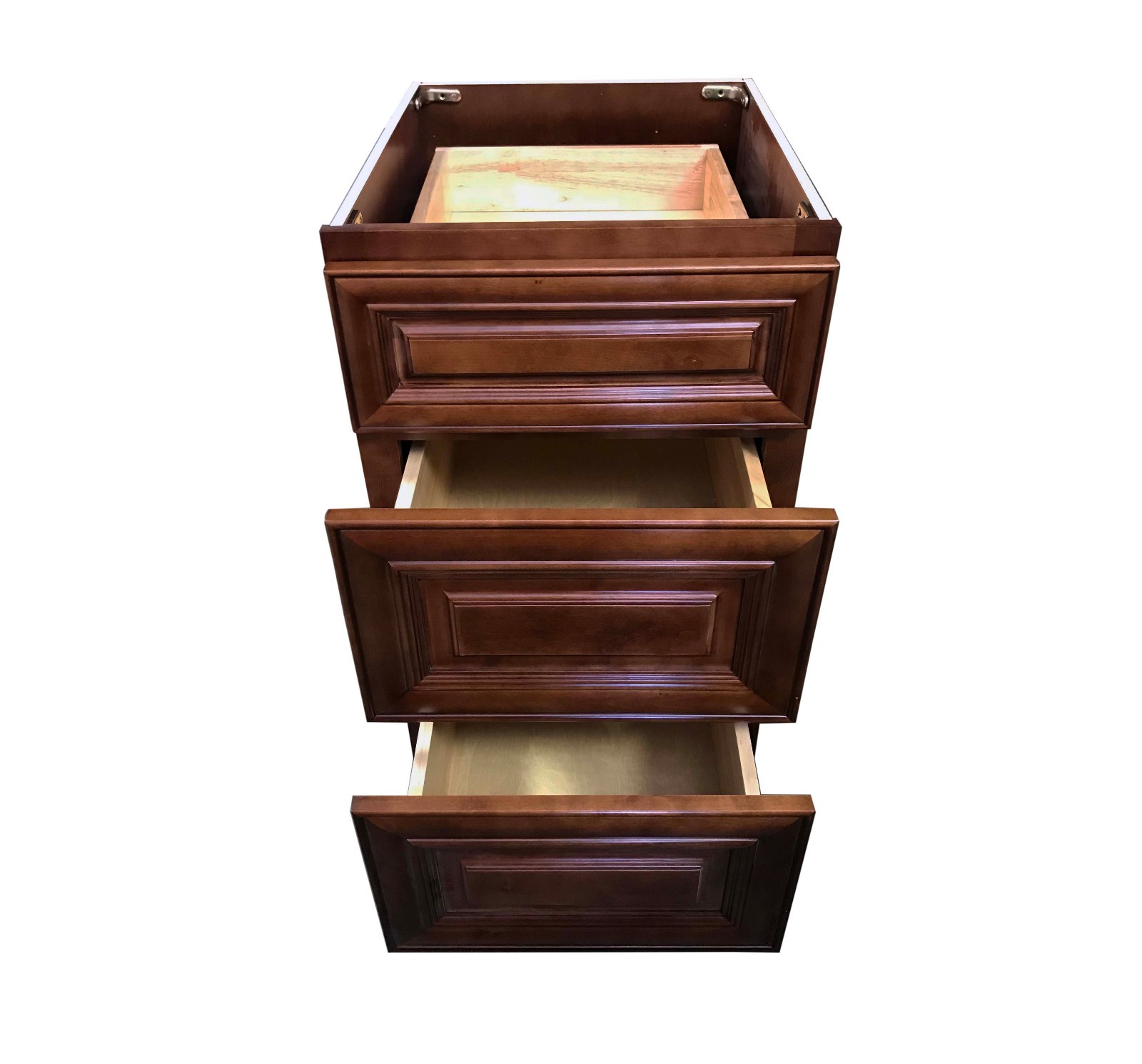 3 Drawers maple walnut Bathroom Vanity Base Cabinet solid wood 12″ 15″ 18″ 24″