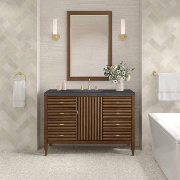 48″ James Martin Myrrin 485-V48-WLT-3CSP Vanity Cabinet Charcoal Soapstone Top