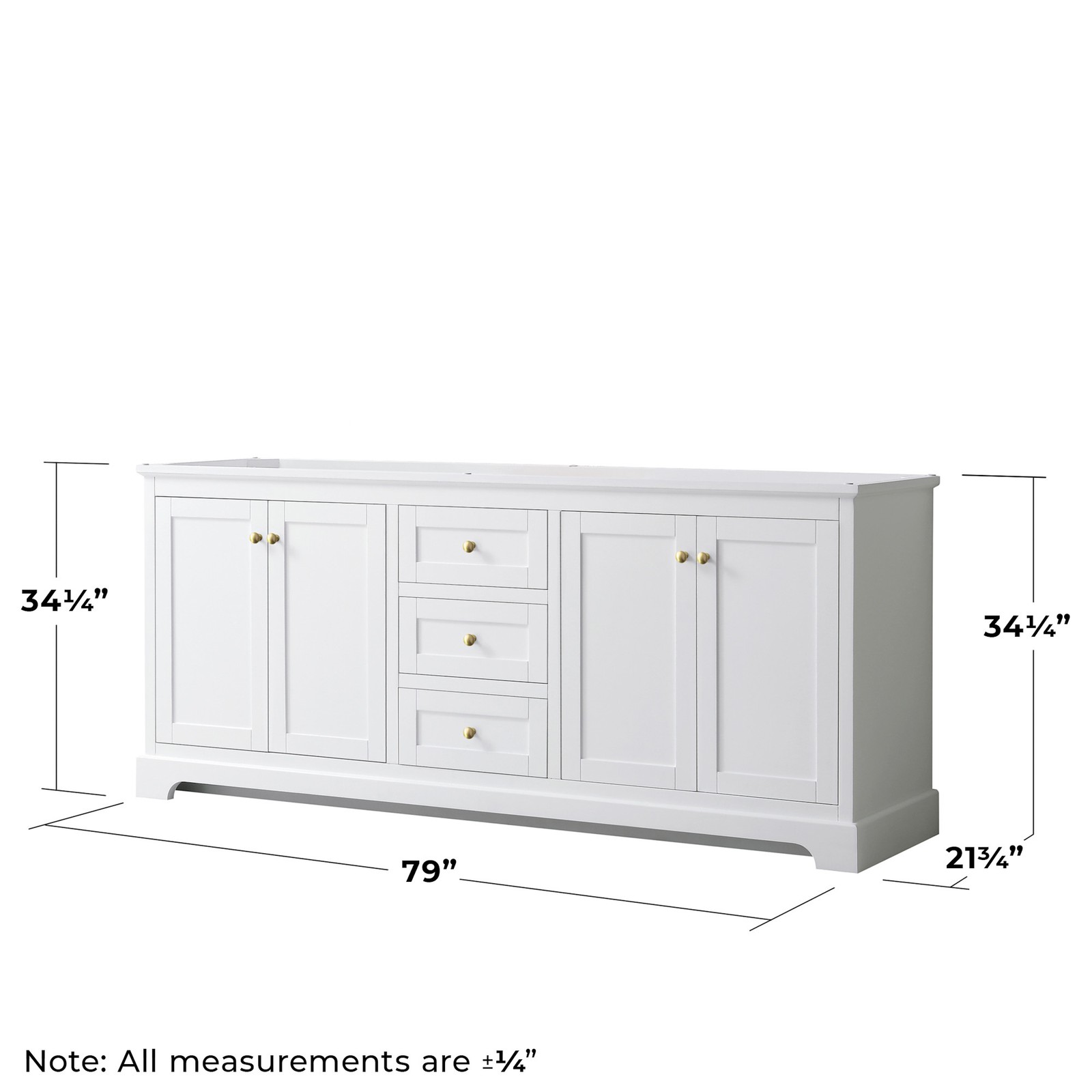 Wyndham Collection WCV232380DCXSXXMXX Avery 80″ Double – White / Brushed Gold