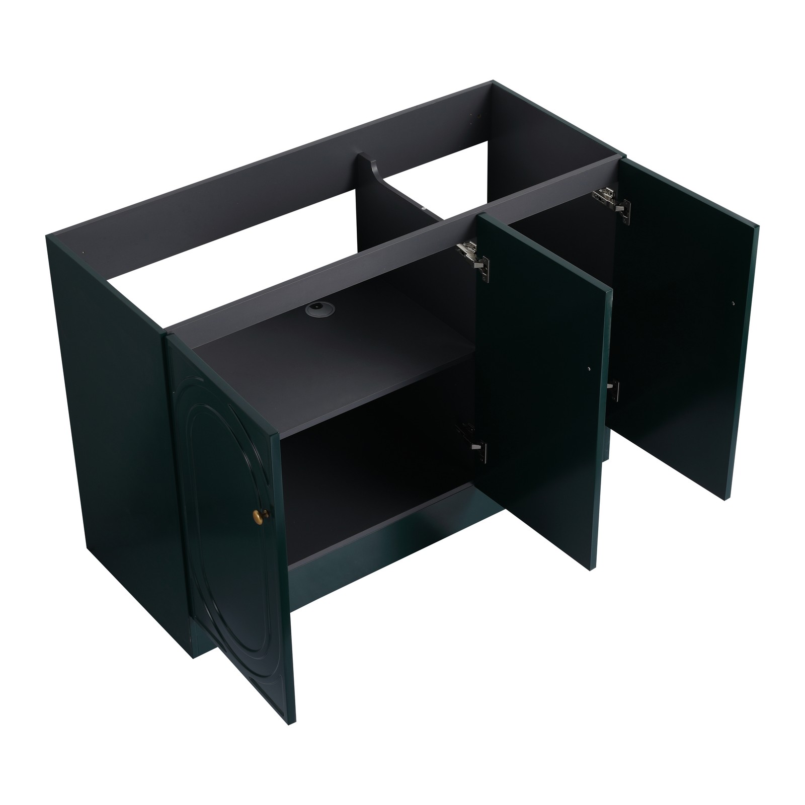 48 Inch Dark Green Bathroom Vanity with 3 Soft-Close Doors