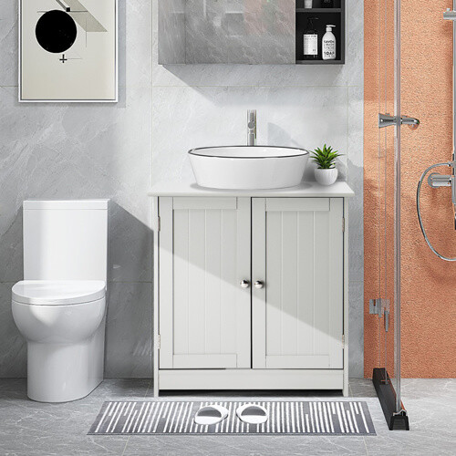 24″ Bathroom Vanity Cabinet Single Wood Vessel Sink Top Sink Cabinet Modern