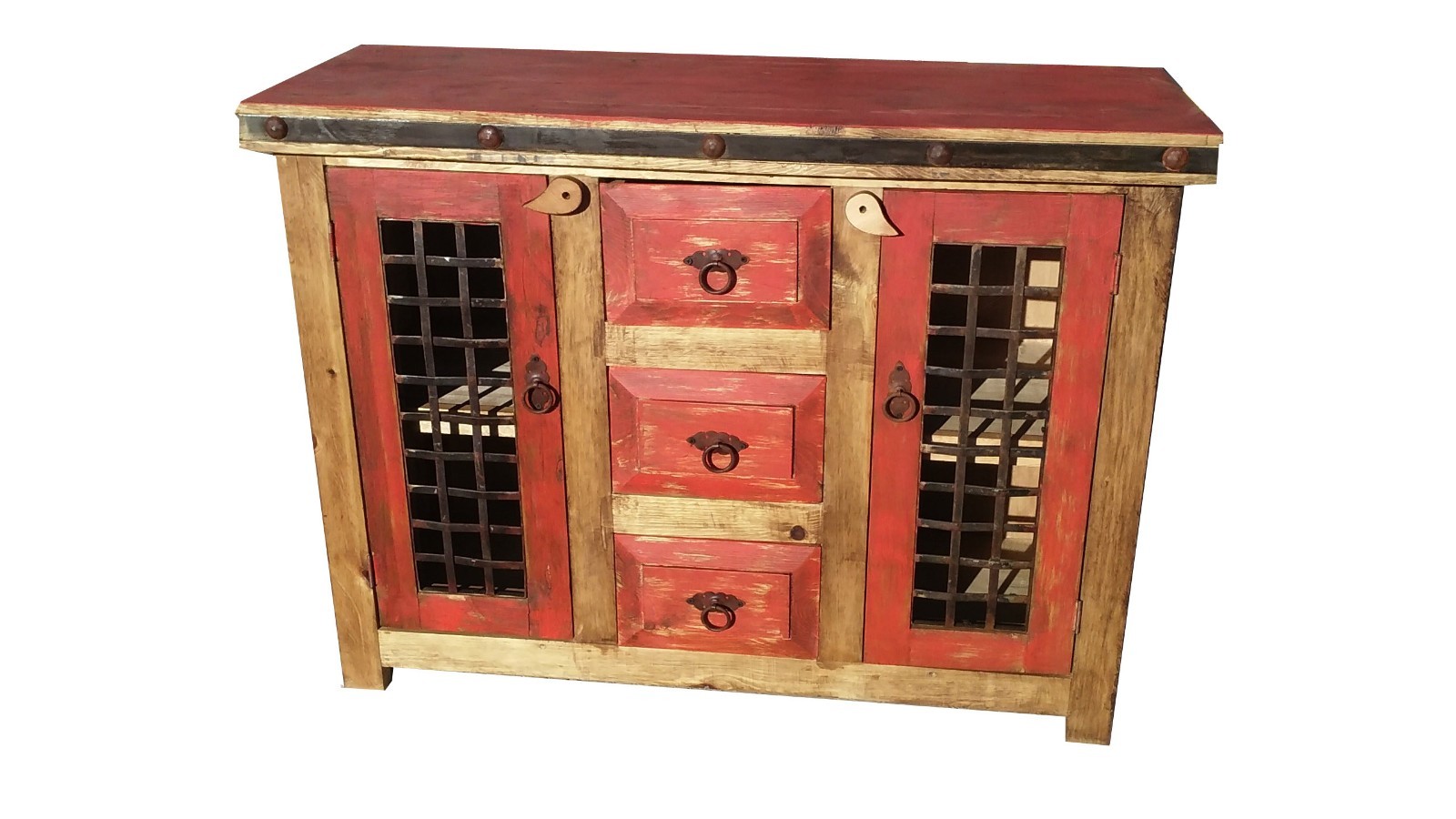 Rustic Reclaimed Wood Natural Wood Dungeon Doors Bathroom Vanity