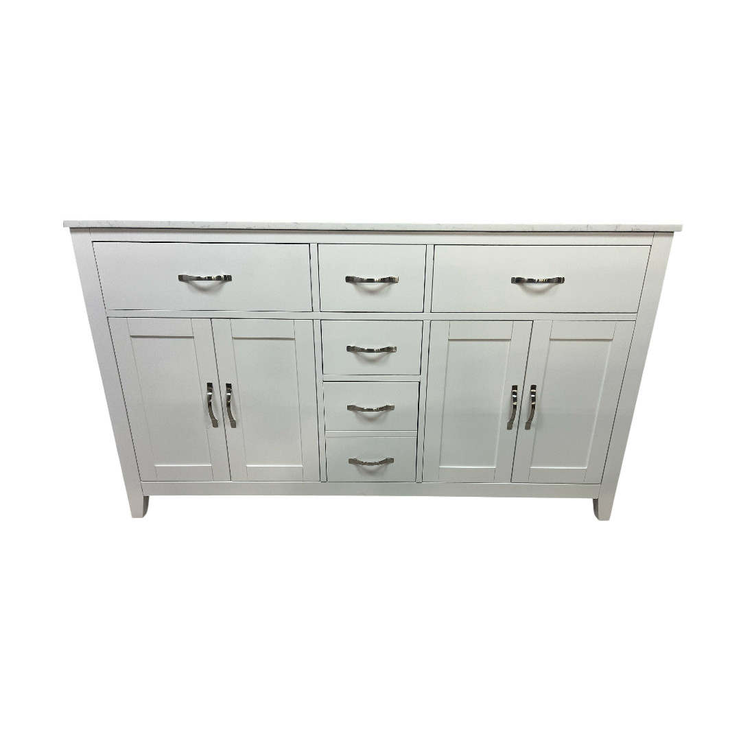 Lark Manor Vannes Bathroom Vanity with Solid Hardwood Frame Quartz Countertop