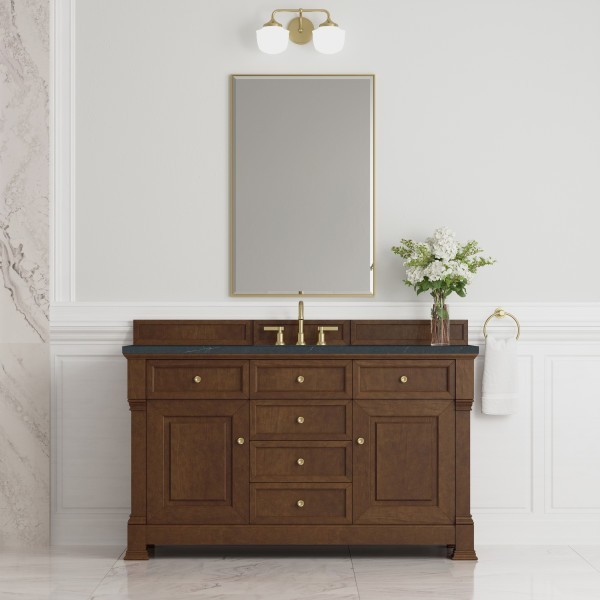 60″ James Martin Brookfield 547-V60S-HNO-3CSP Vanity Cabinet Charcoal Top