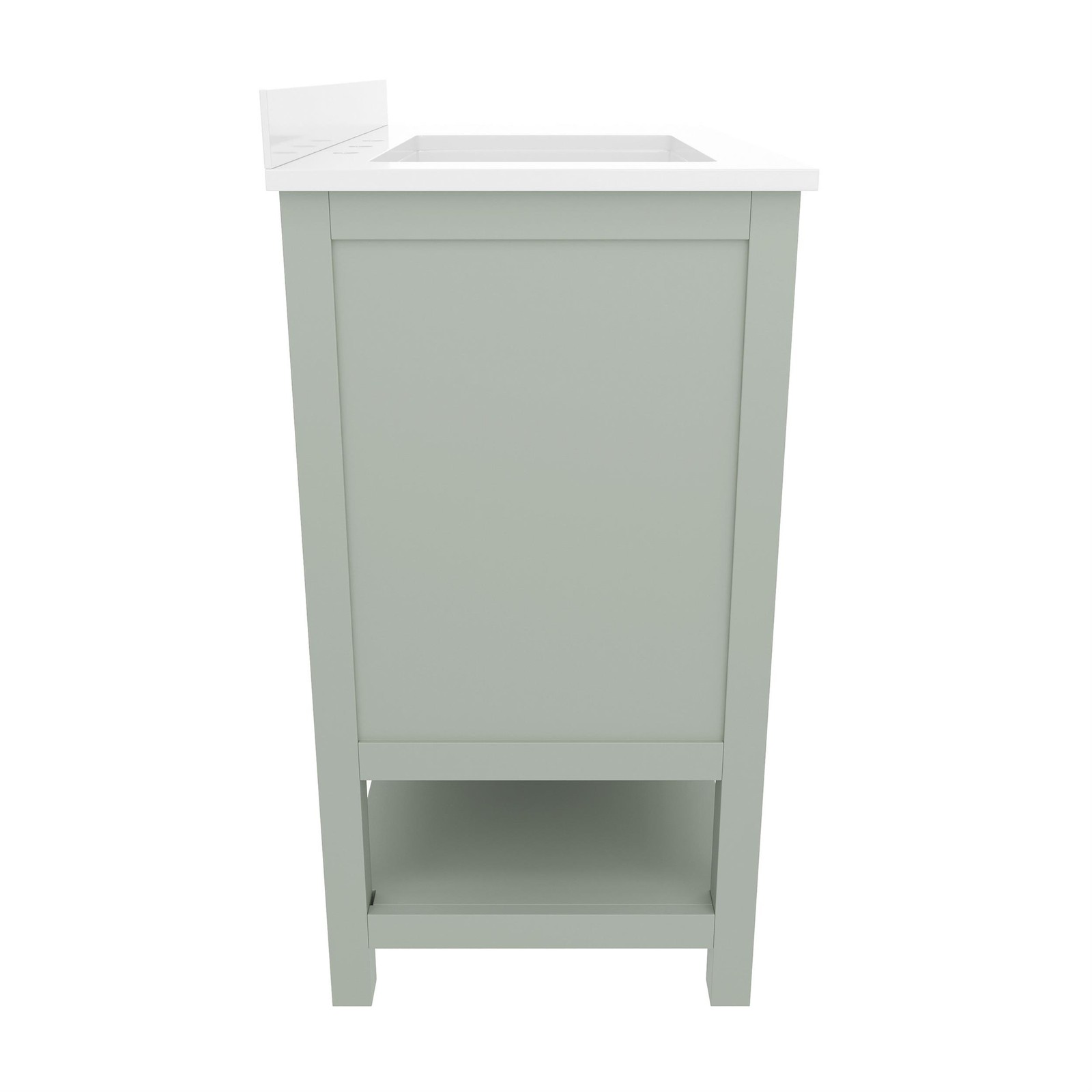 42 Inch Bathroom Vanity with Sink Open Storage and Storage Drawers in Sage