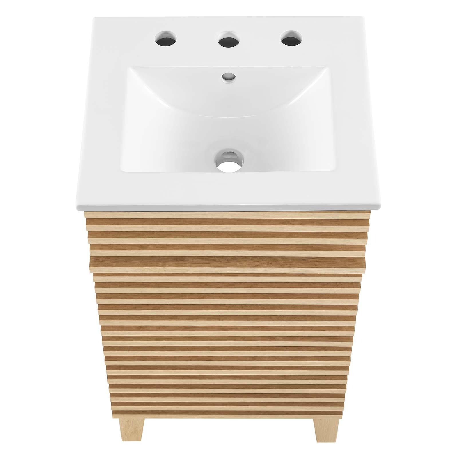 Modway Render 18″ Bathroom Vanity With Sink in Oak White