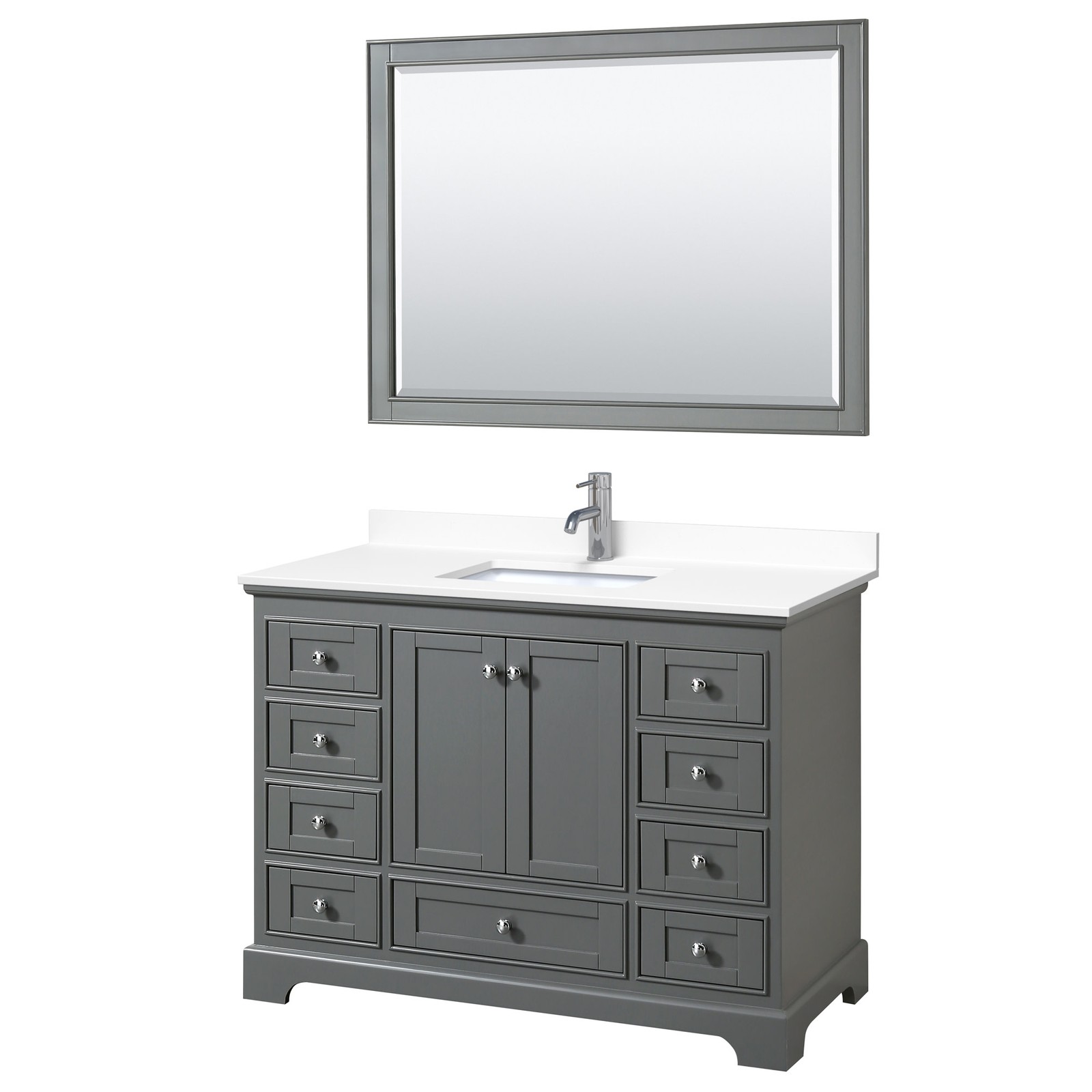Wyndham Collection WCS202048S-VCA-M46 Deborah 48″ – White / Carrara Cultured