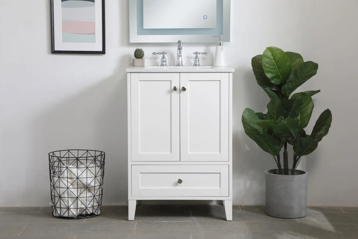 Elegant Decor – VF18024WH – 24 inch Single Bathroom Vanity in White