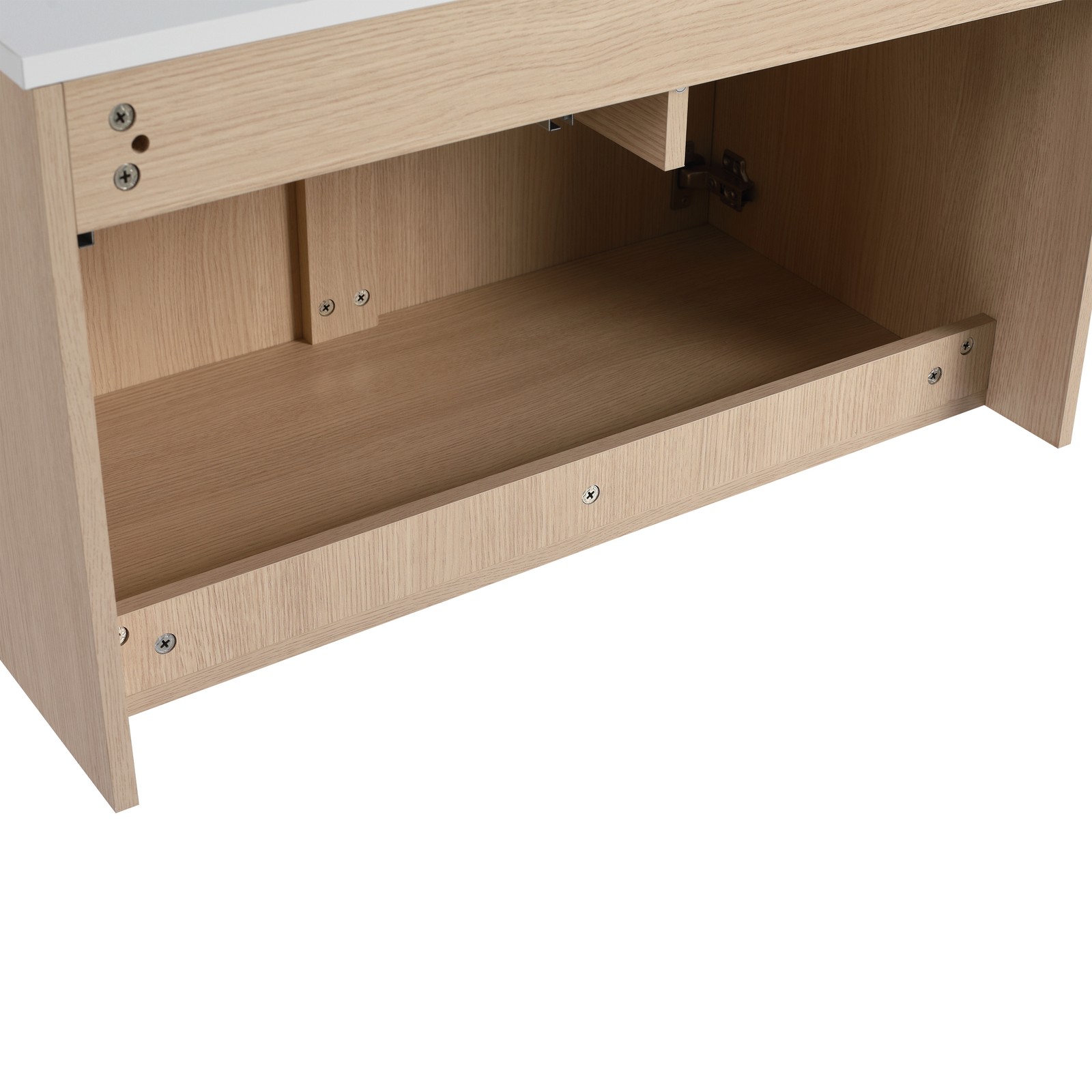 32″ Wall-Mounted Bathroom Vanity, 2 Doors & 1 Drawer, White Oak