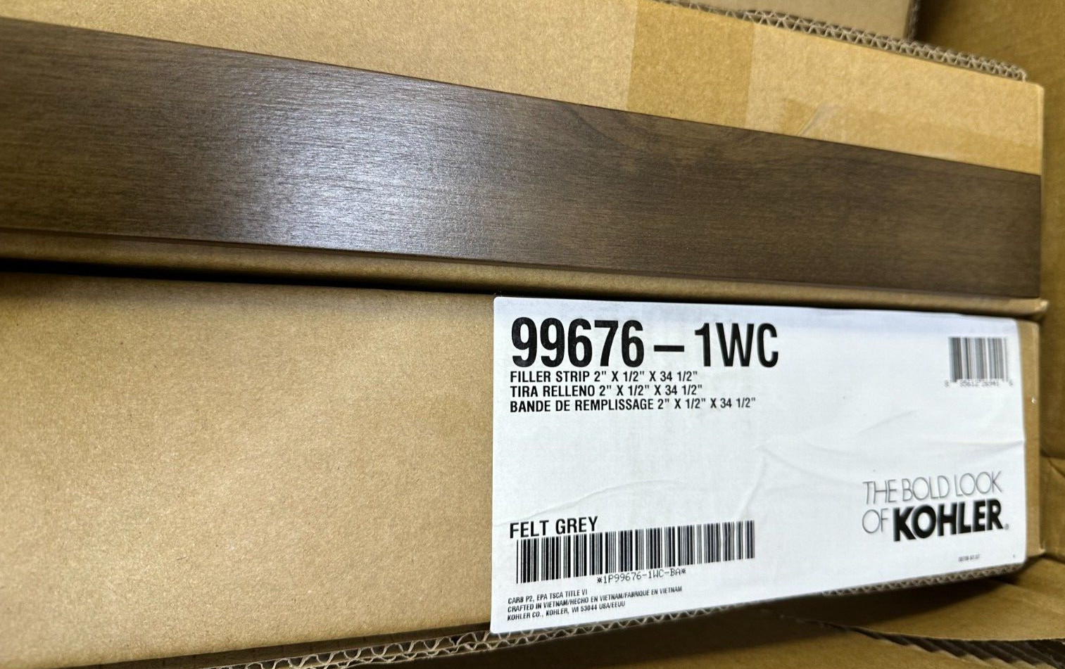 Kohler 99676-1WC – Filler Strip 2″ x 1/2″ x 34-1/2″ Felt Grey (Brown) Lot of 2