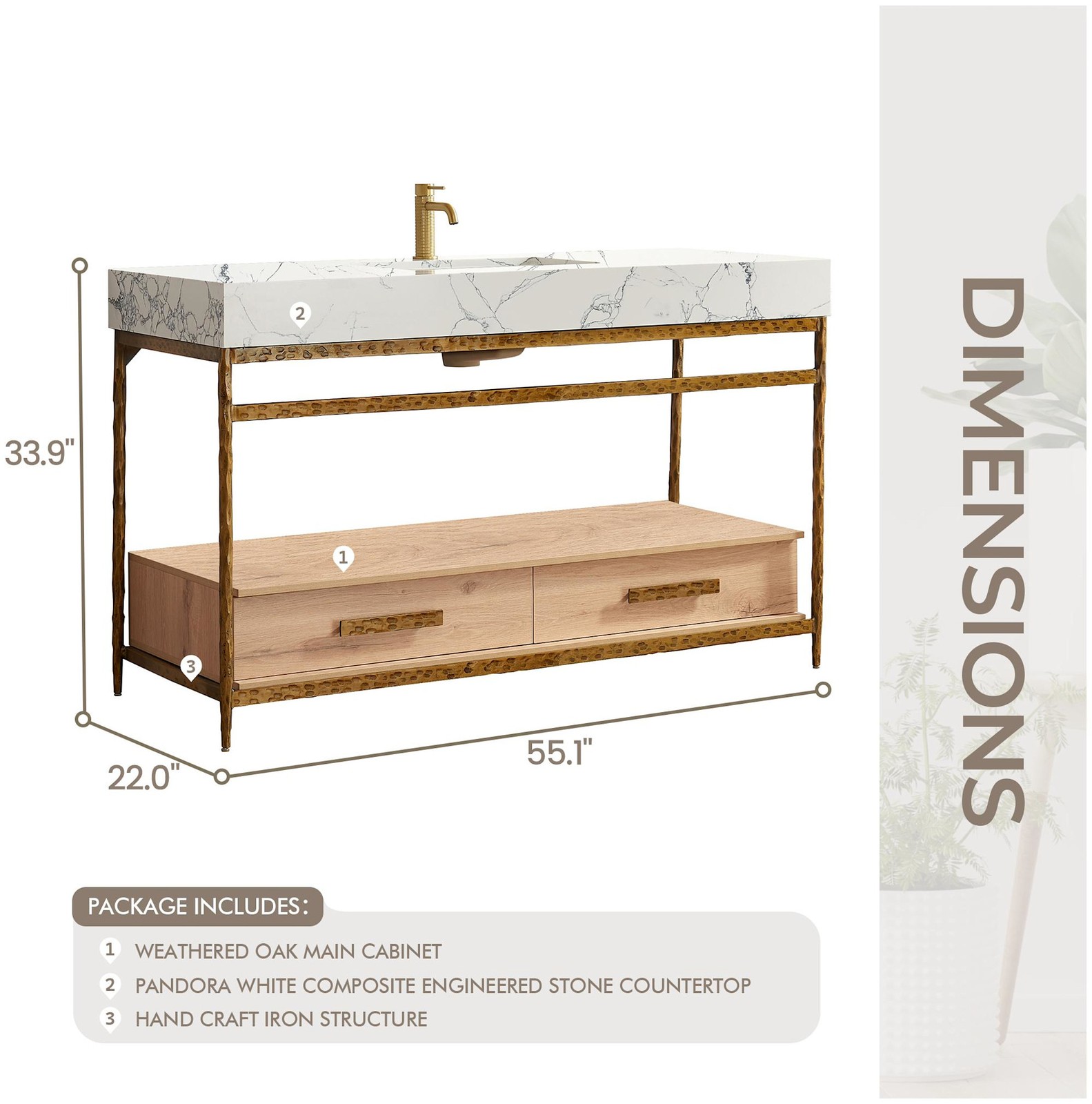 Miseno MV-DHAK55Y-PH Dhaka 54″ – Wood